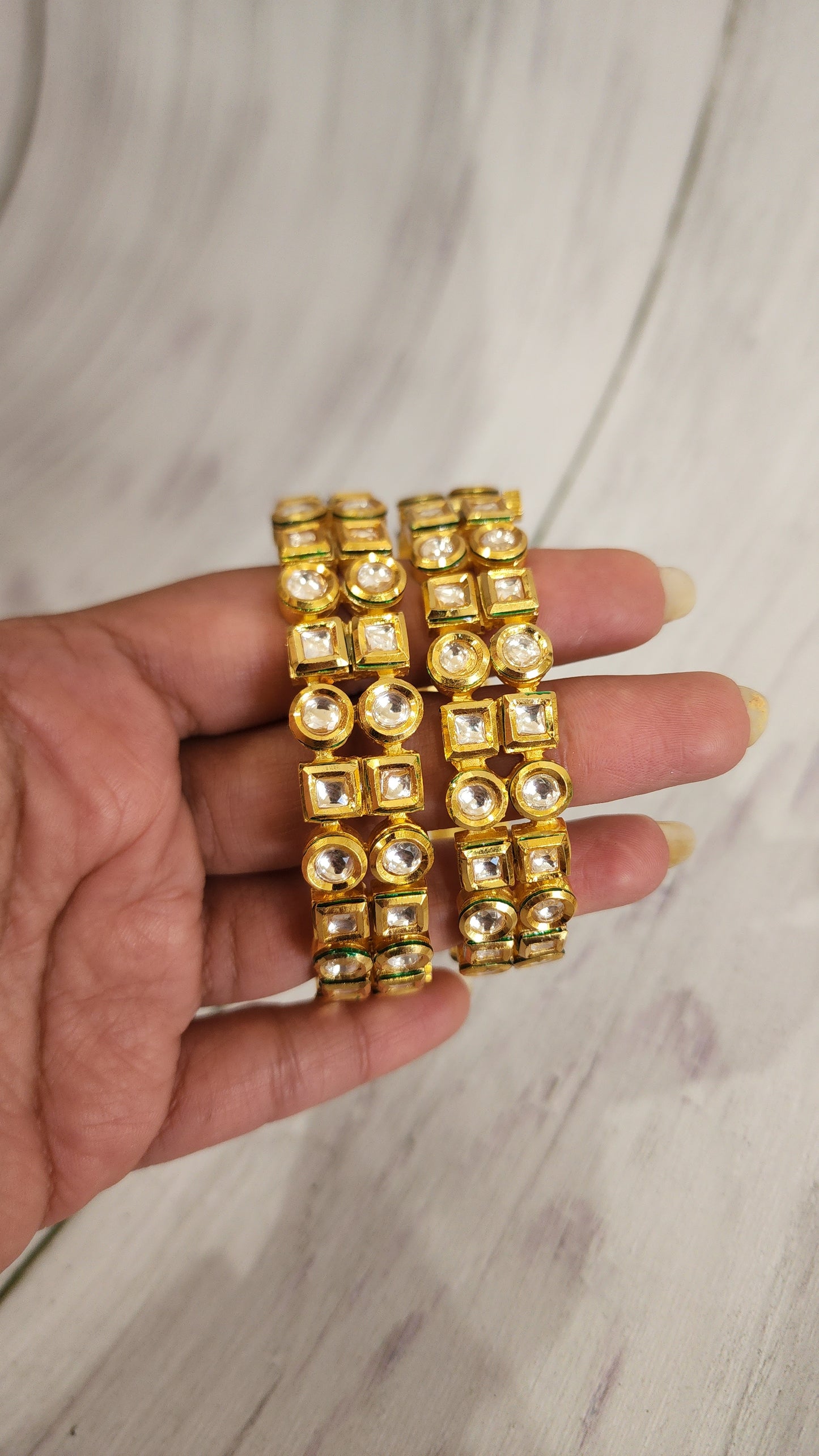 Kundan gold plated bangles