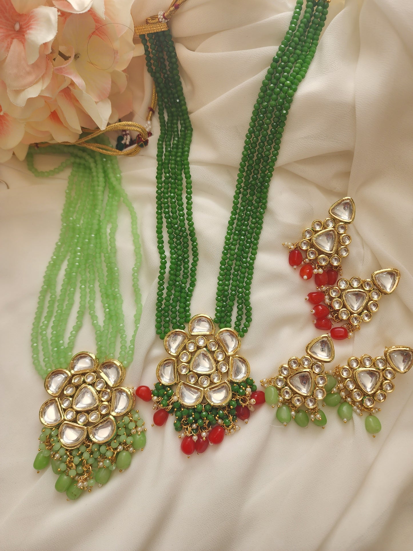 Aashwi kundan beaded necklace set