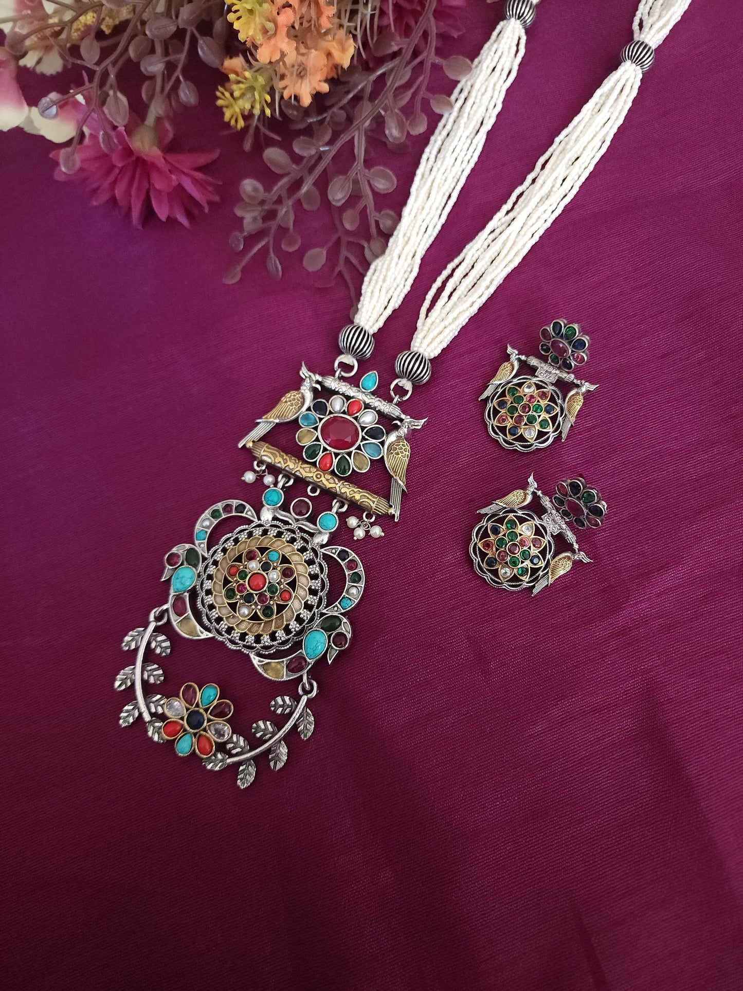 Alicia dualtone necklace set