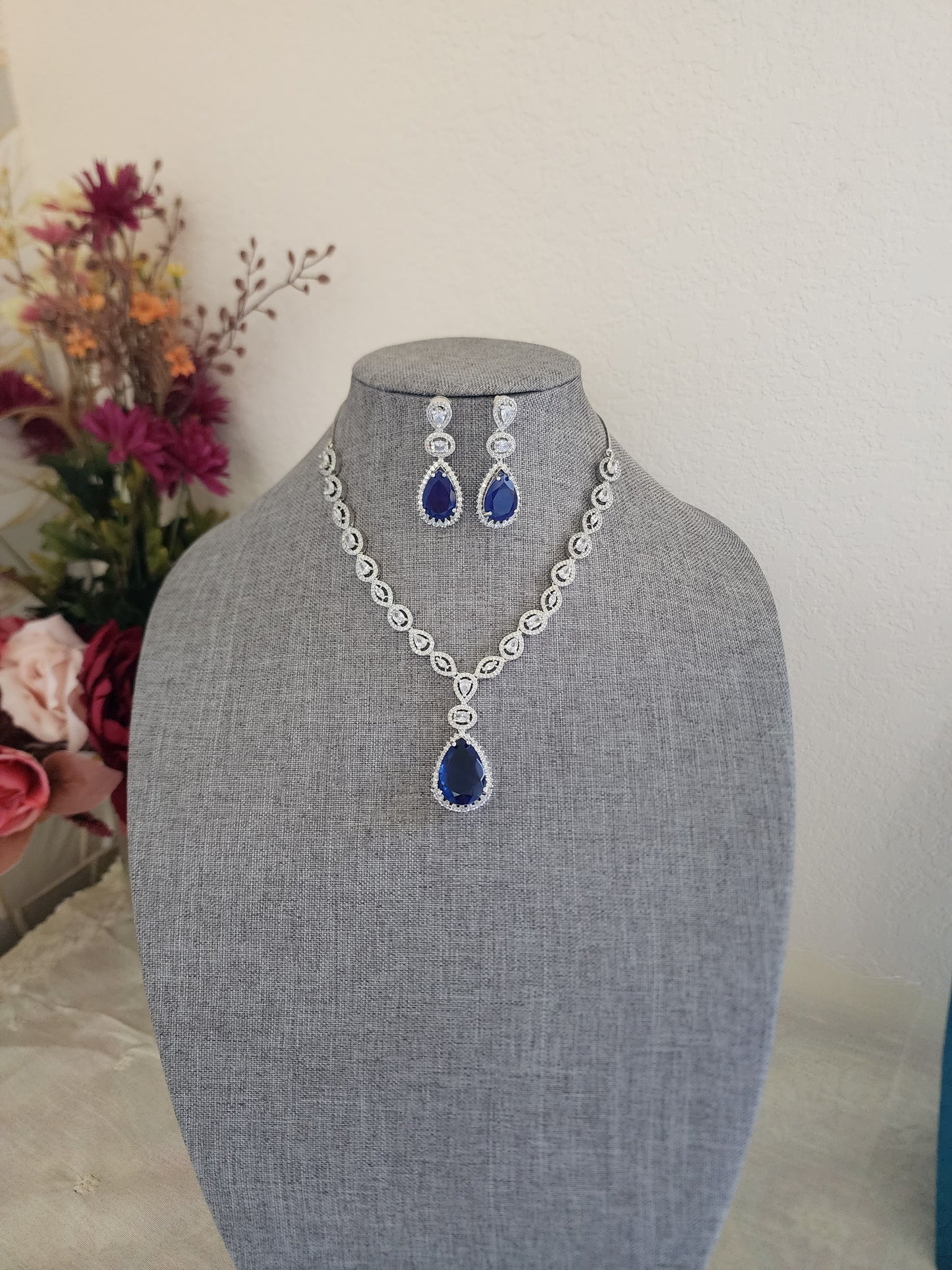 Deepika diamond like cz necklace set