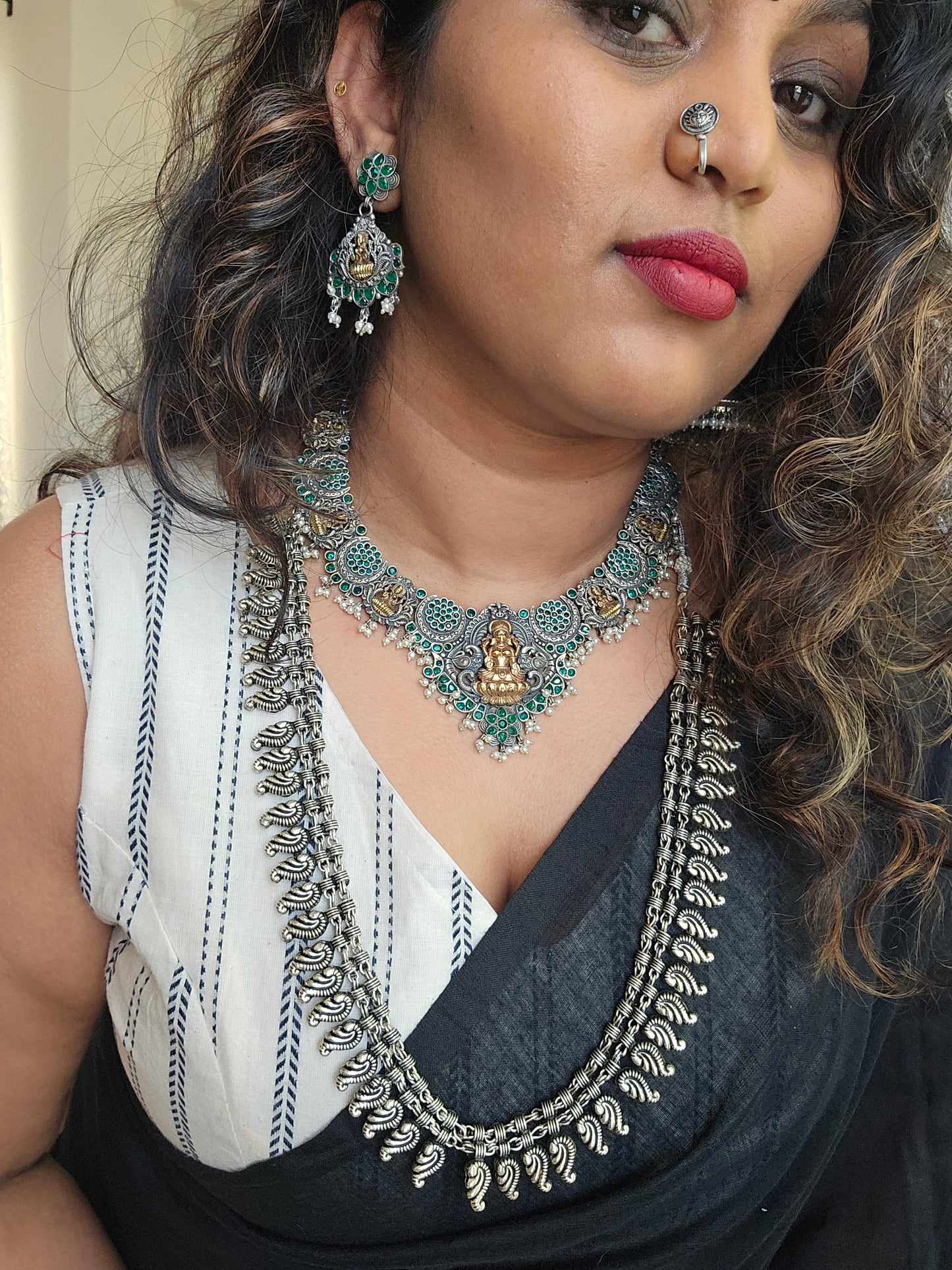 Alicia dualtone necklace set