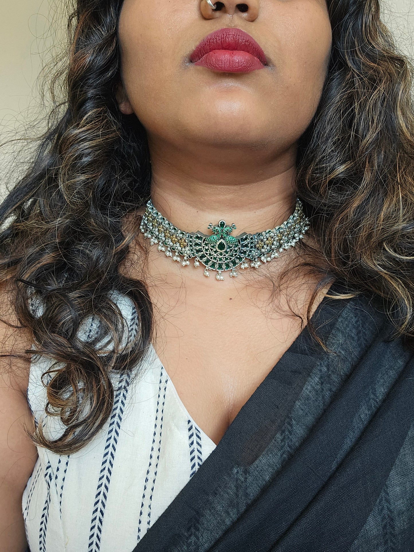 Achyutha Kemp choker necklace set