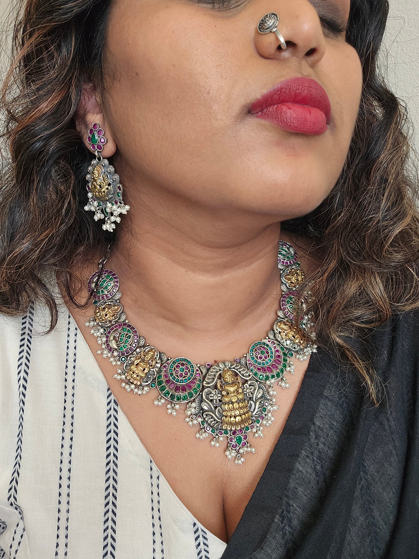 Alicia dualtone necklace set