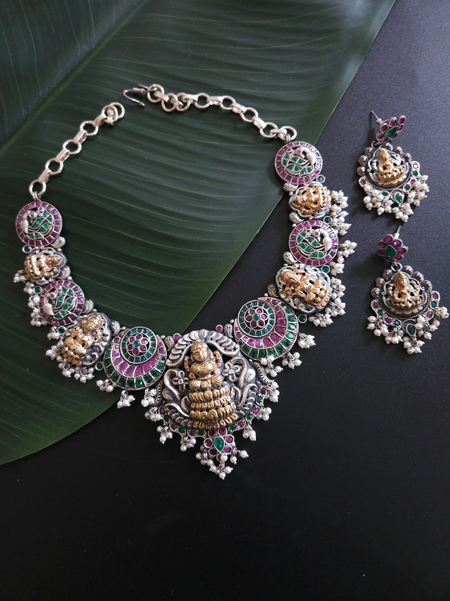 Alicia dualtone necklace set