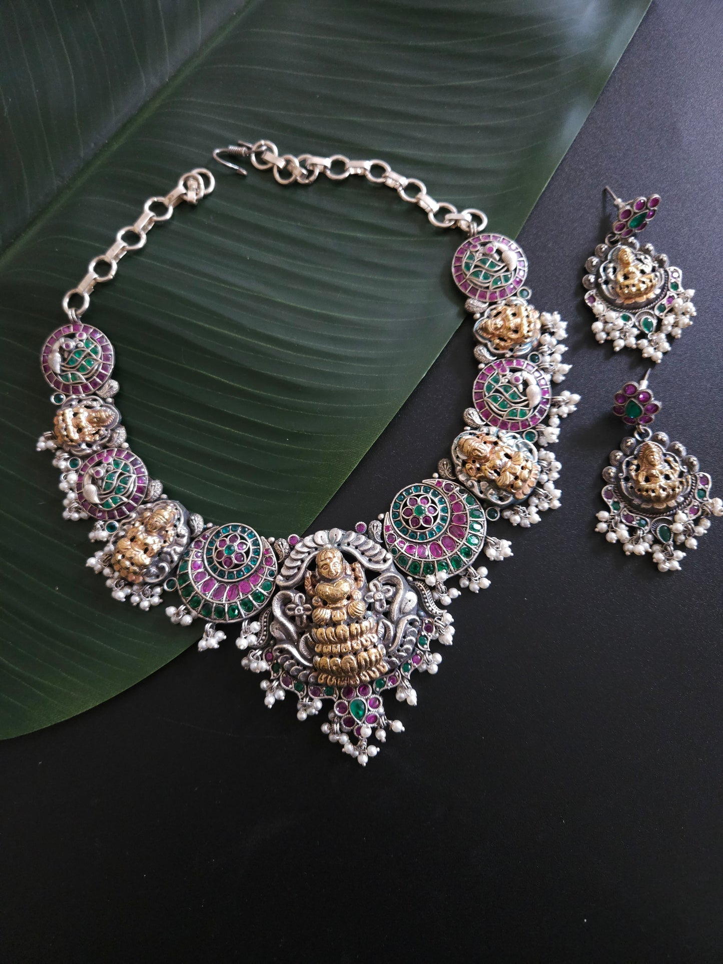 Alicia dualtone necklace set