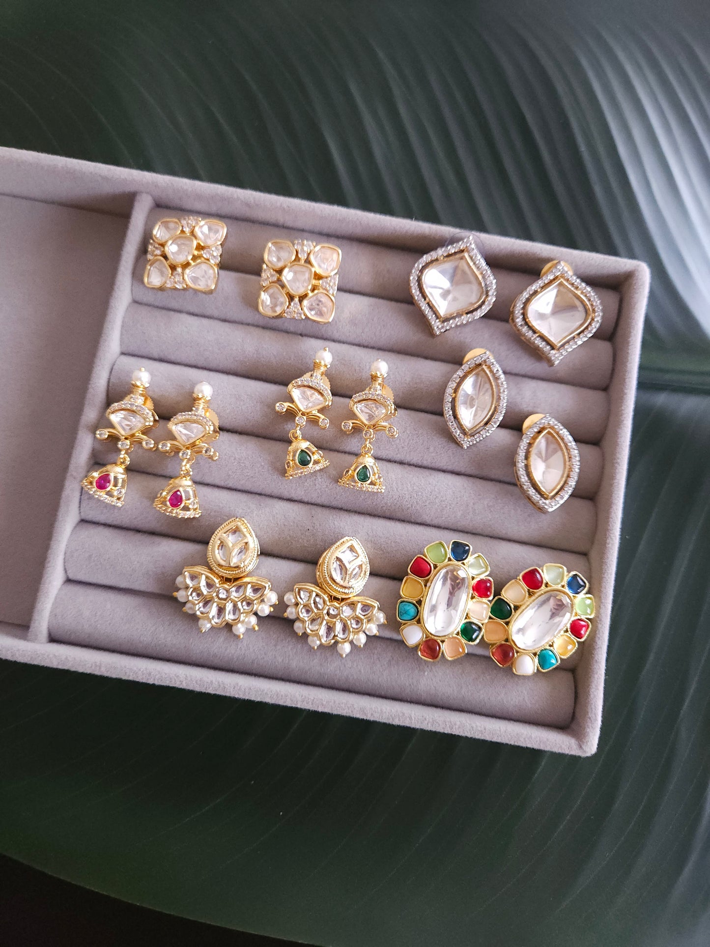 Polki stud earrings collection