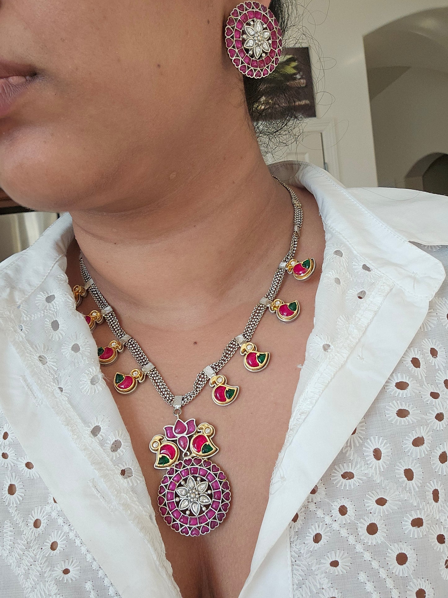 Achyutha Kemp choker necklace set