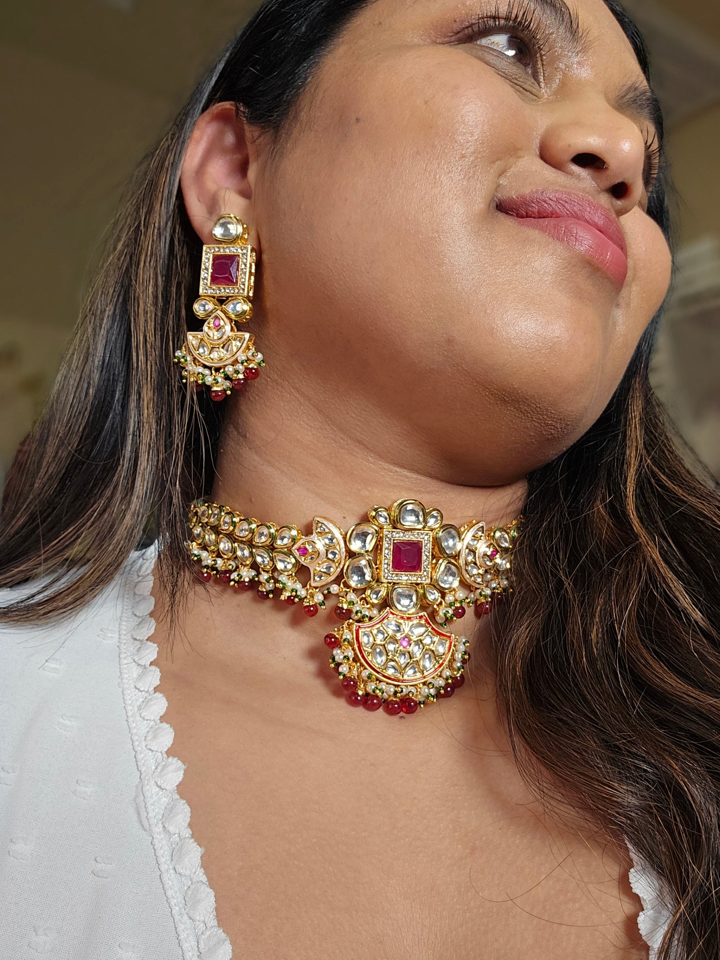 Aanshi kundan choker necklace set