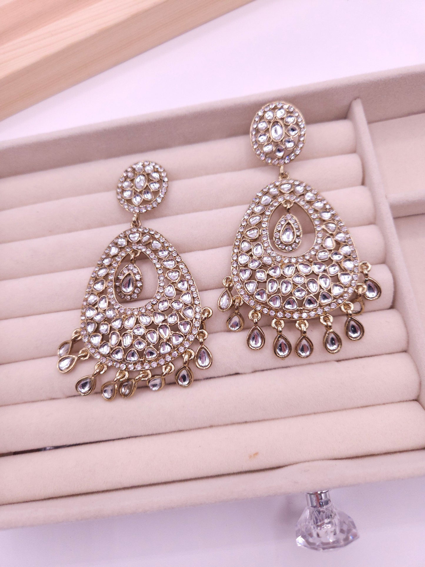 Kundan chandbali earrings
