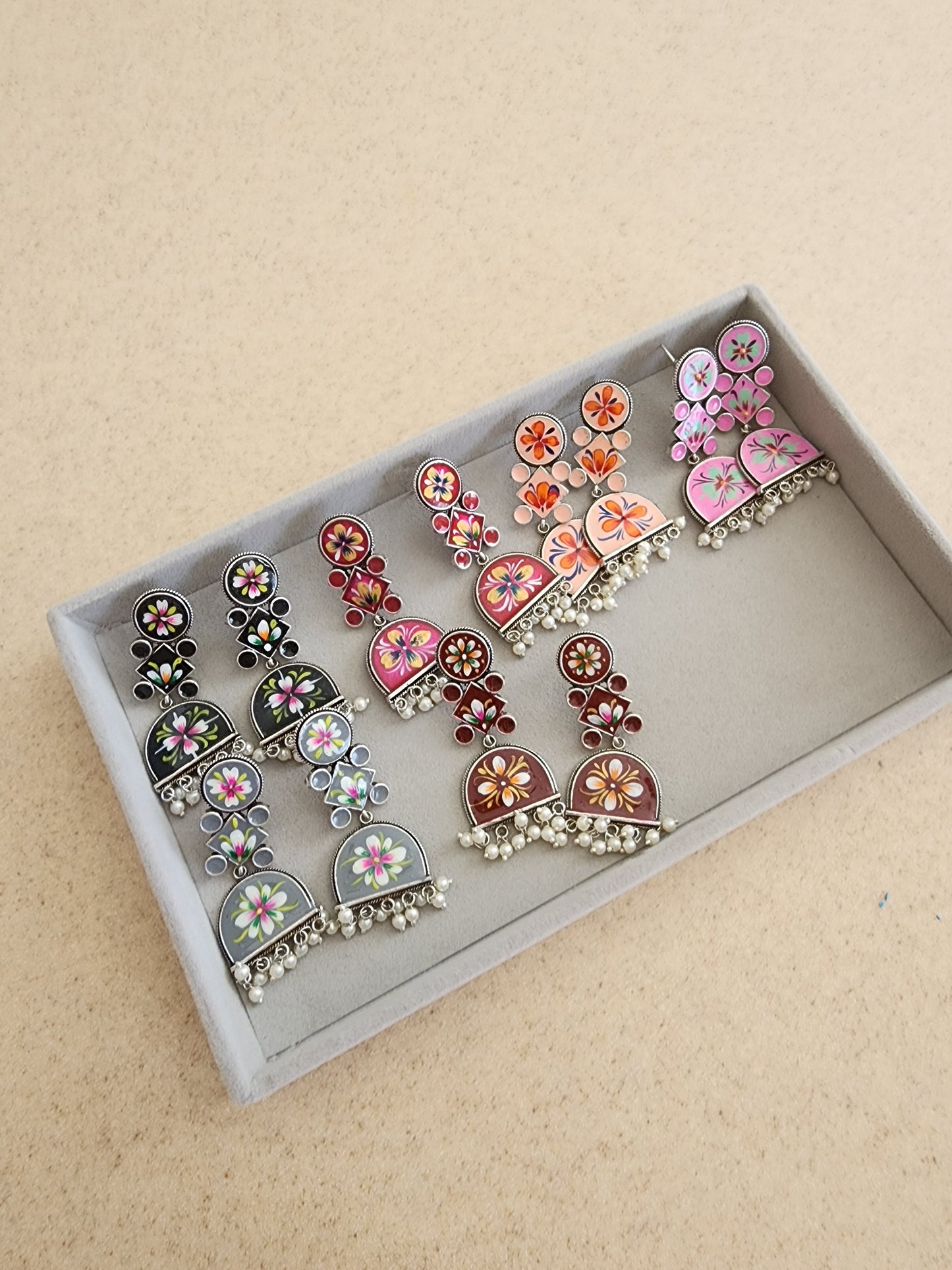 Kinnara Handpainted earrings