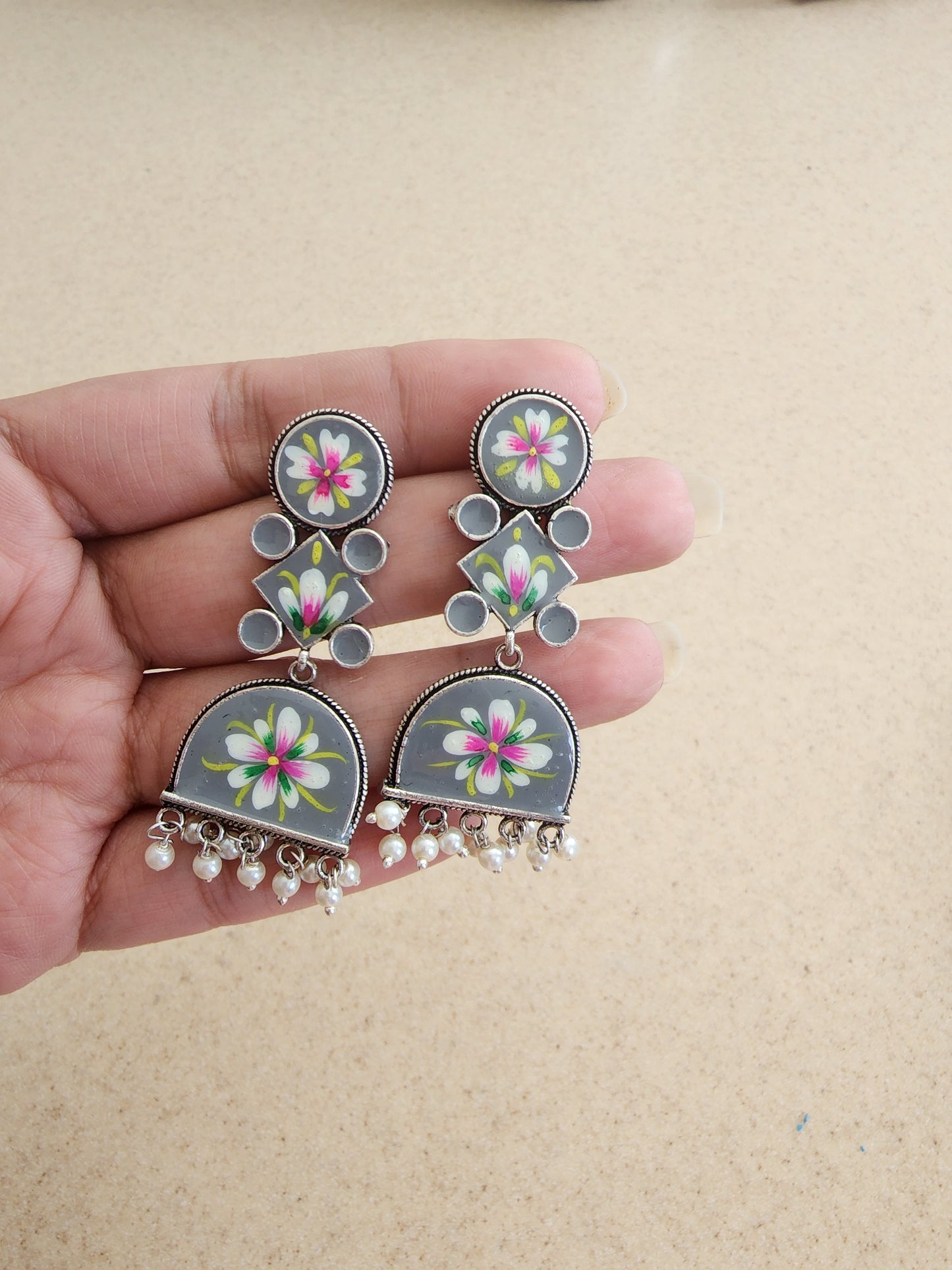 Kinnara Handpainted earrings