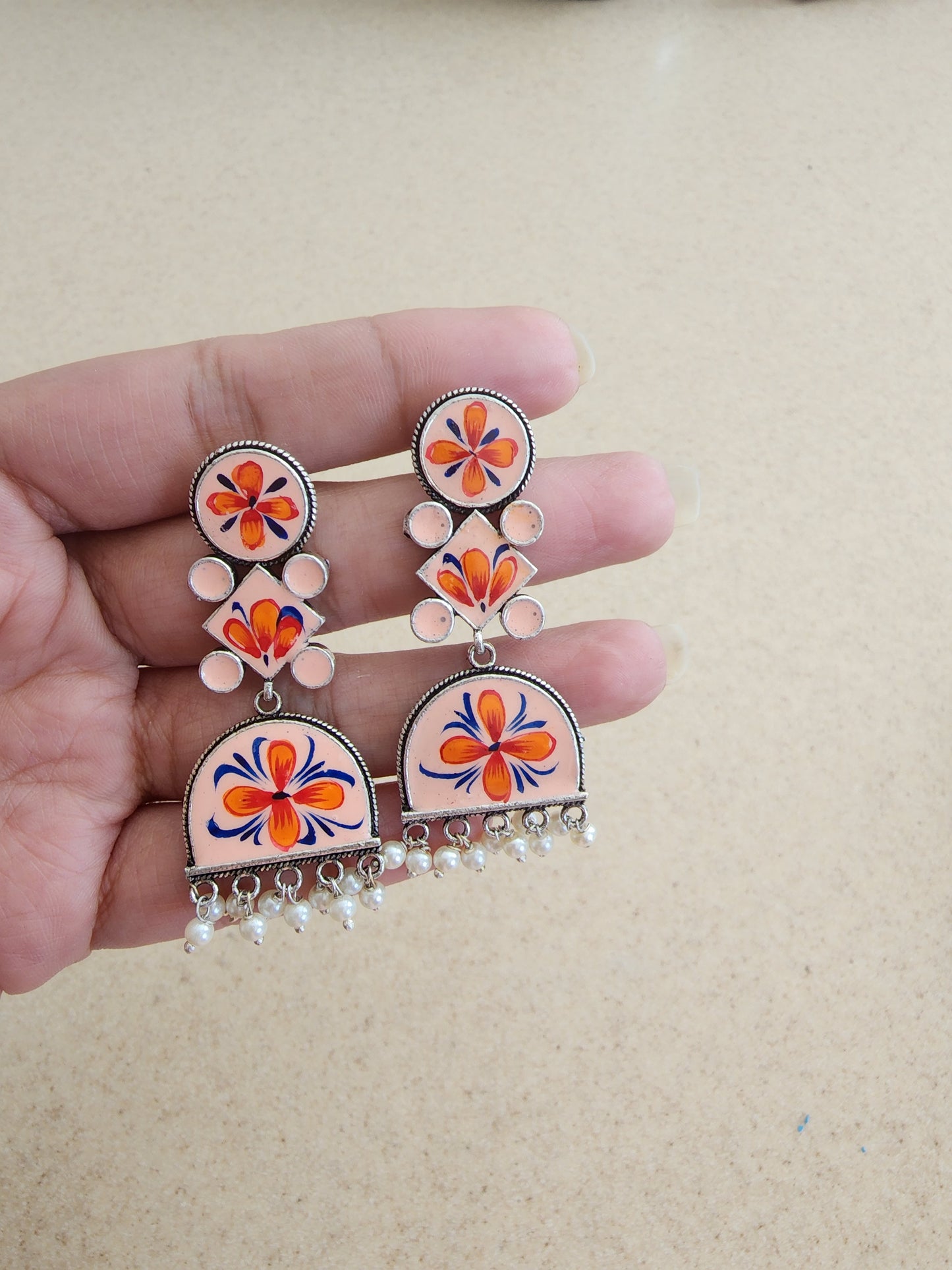 Kinnara Handpainted earrings