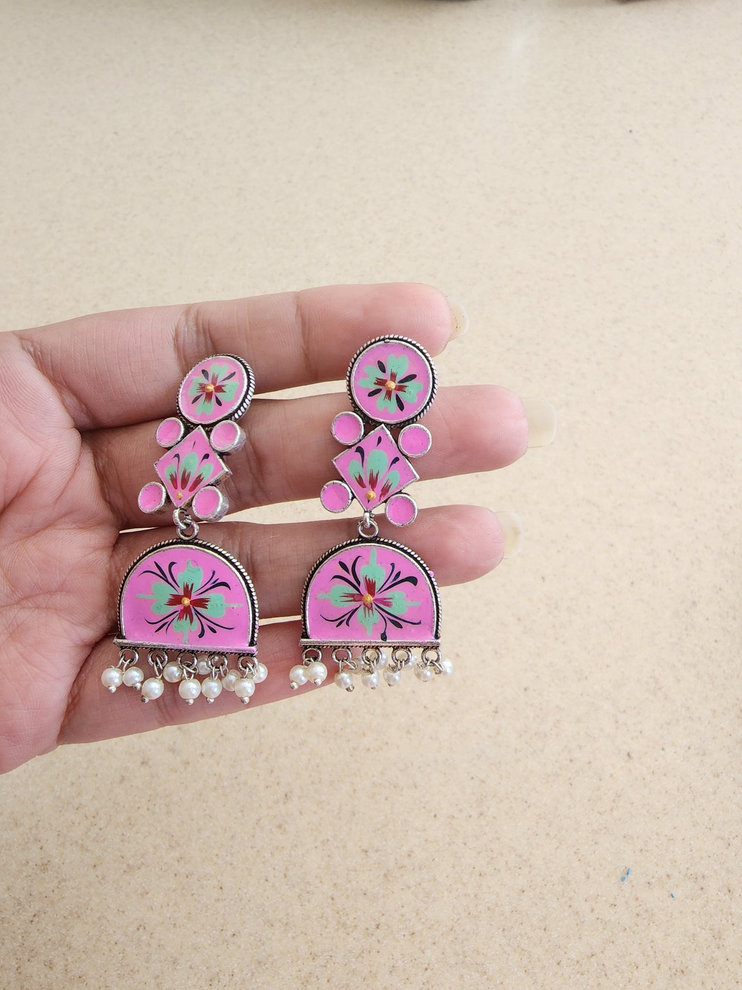 Kinnara Handpainted earrings