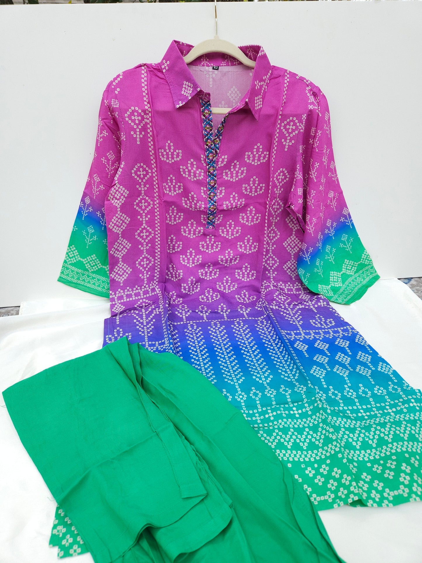 Muslin 2 piece cord bhandini set