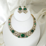 Victorian mossanite  hasli necklace with earrings