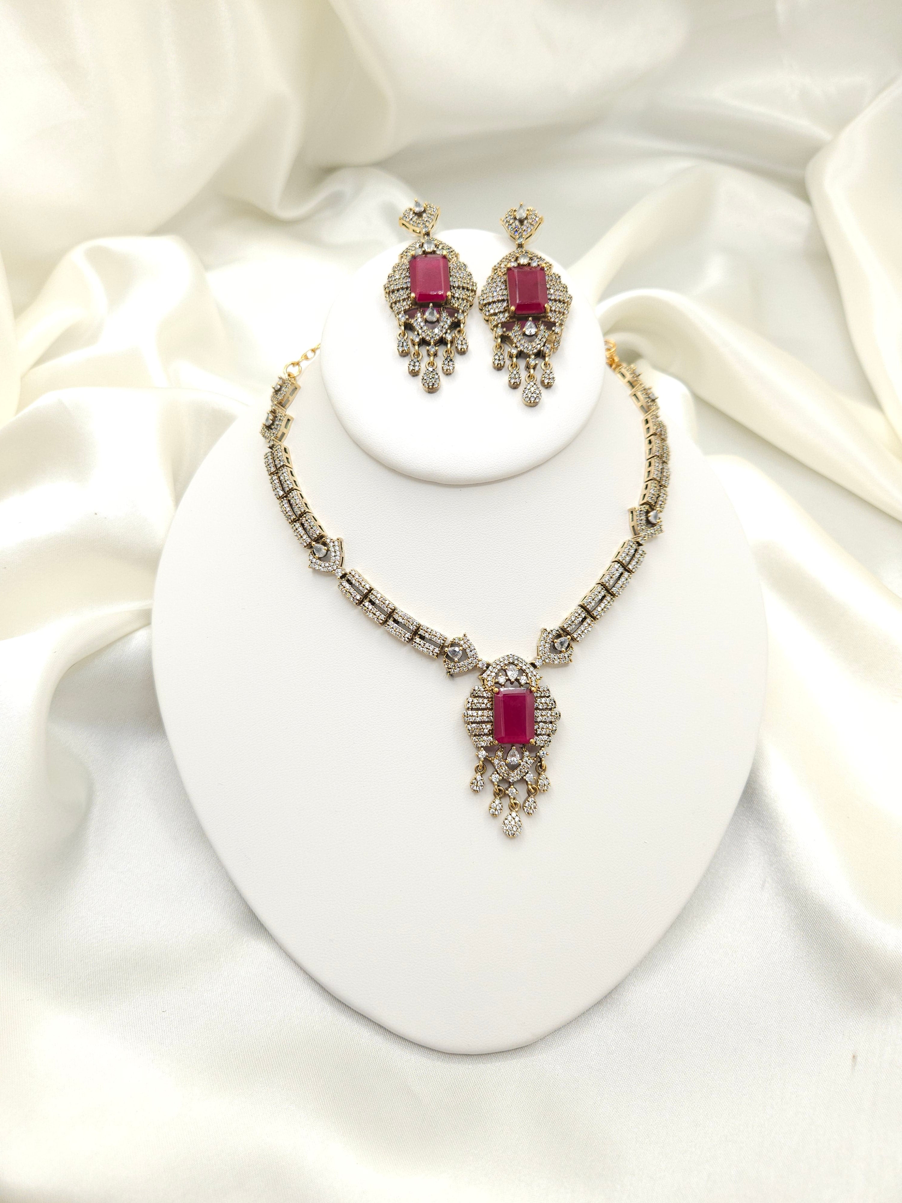 Victorian polki ad necklace with earrings
