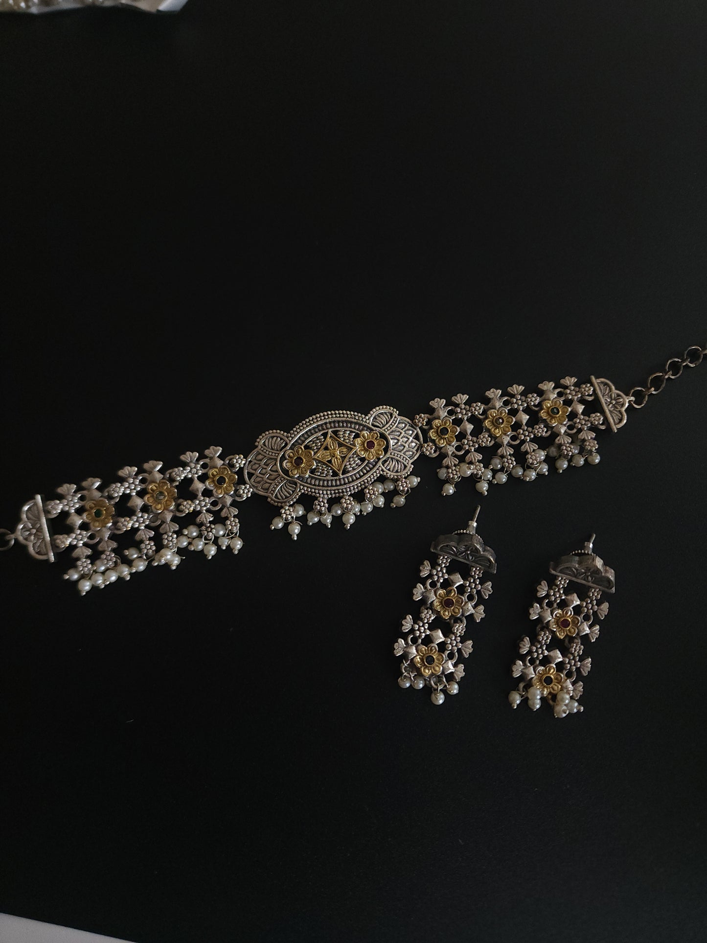 Alicia dualtone necklace set