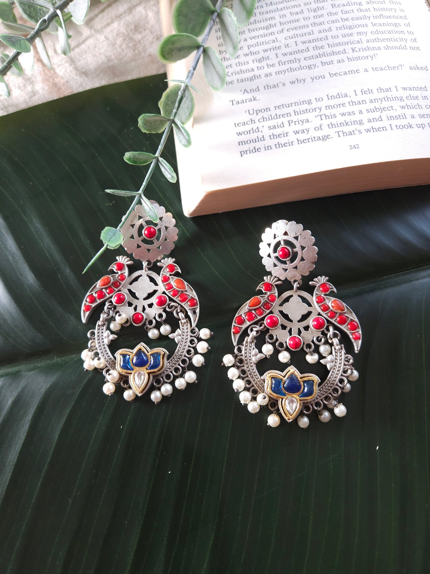 Aanthika fusion contemporary Silver Alike earrings