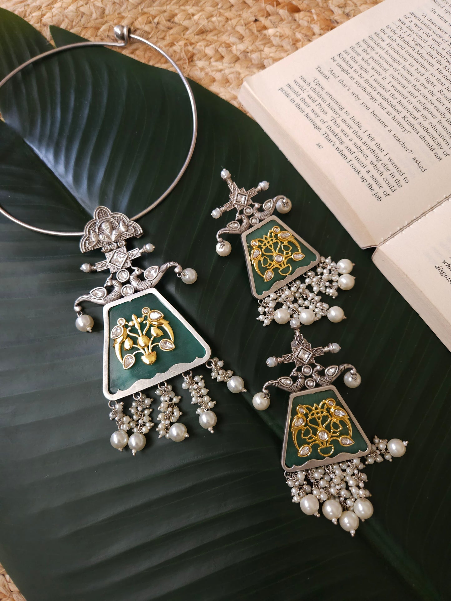 Alicia fusion dualtone hasli necklace set