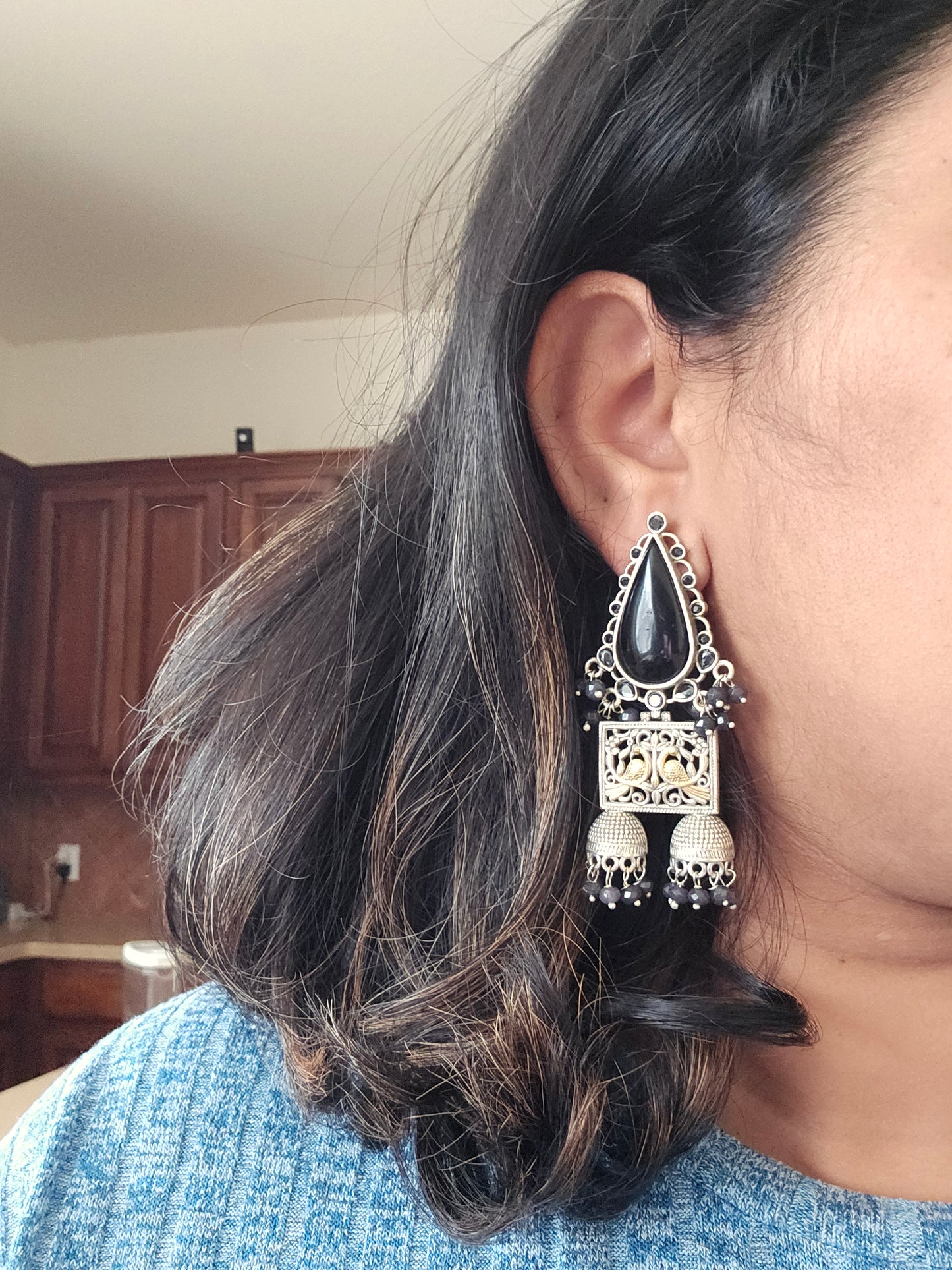 Dualtone silver alike earrings collection