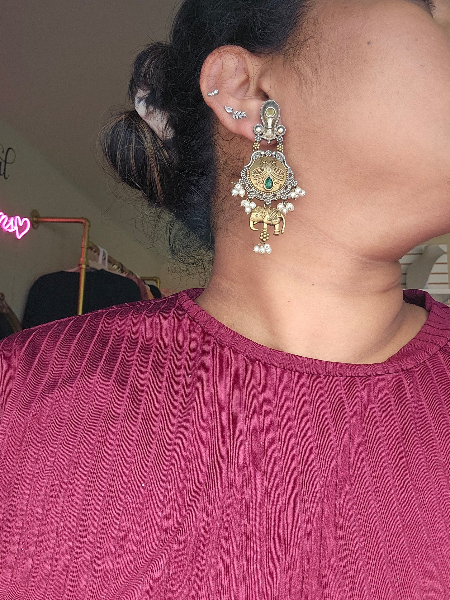 Elephant dualtone earrings