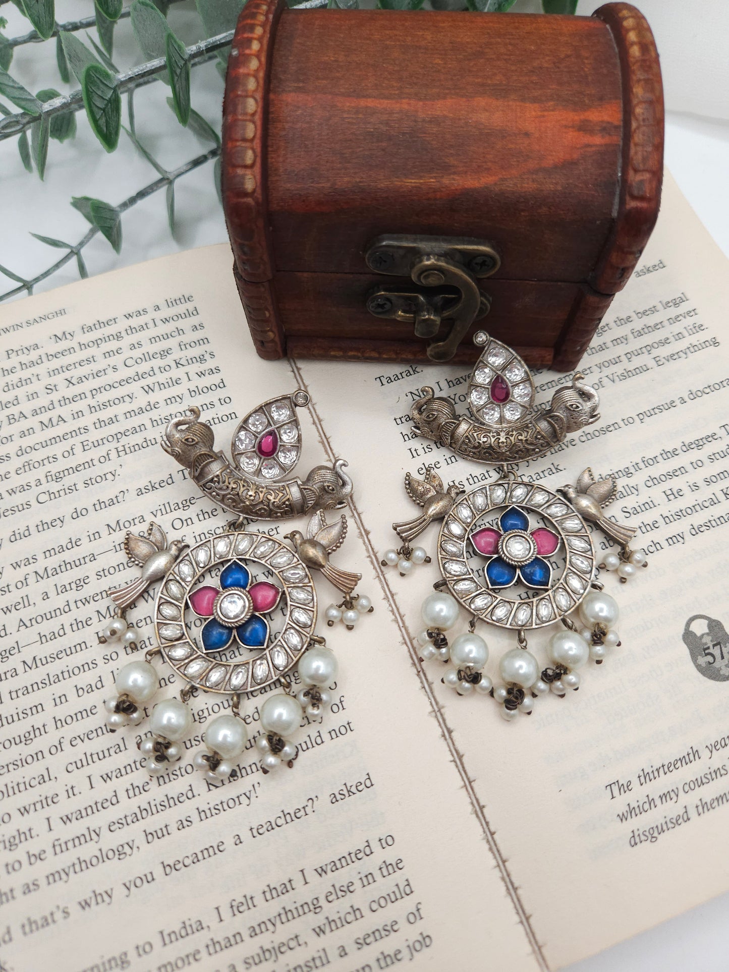 Ananth fusion silver alike earrings