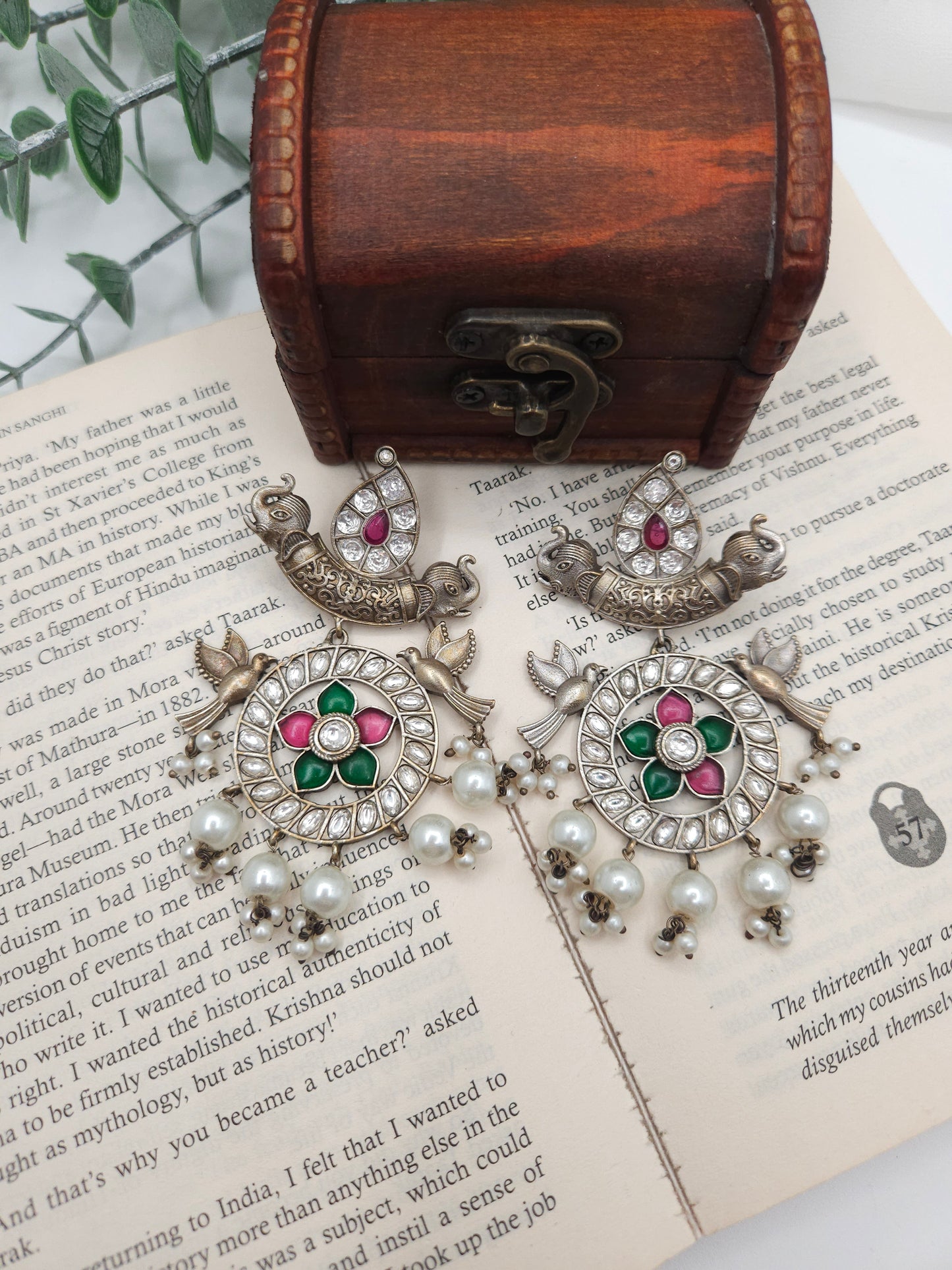 Ananth fusion silver alike earrings