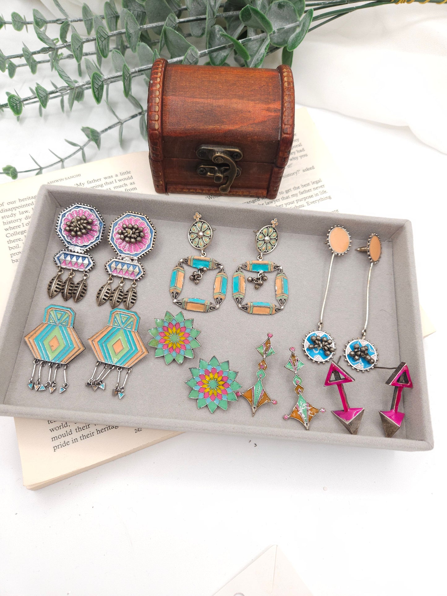Amarpali inspired silver alike earrings