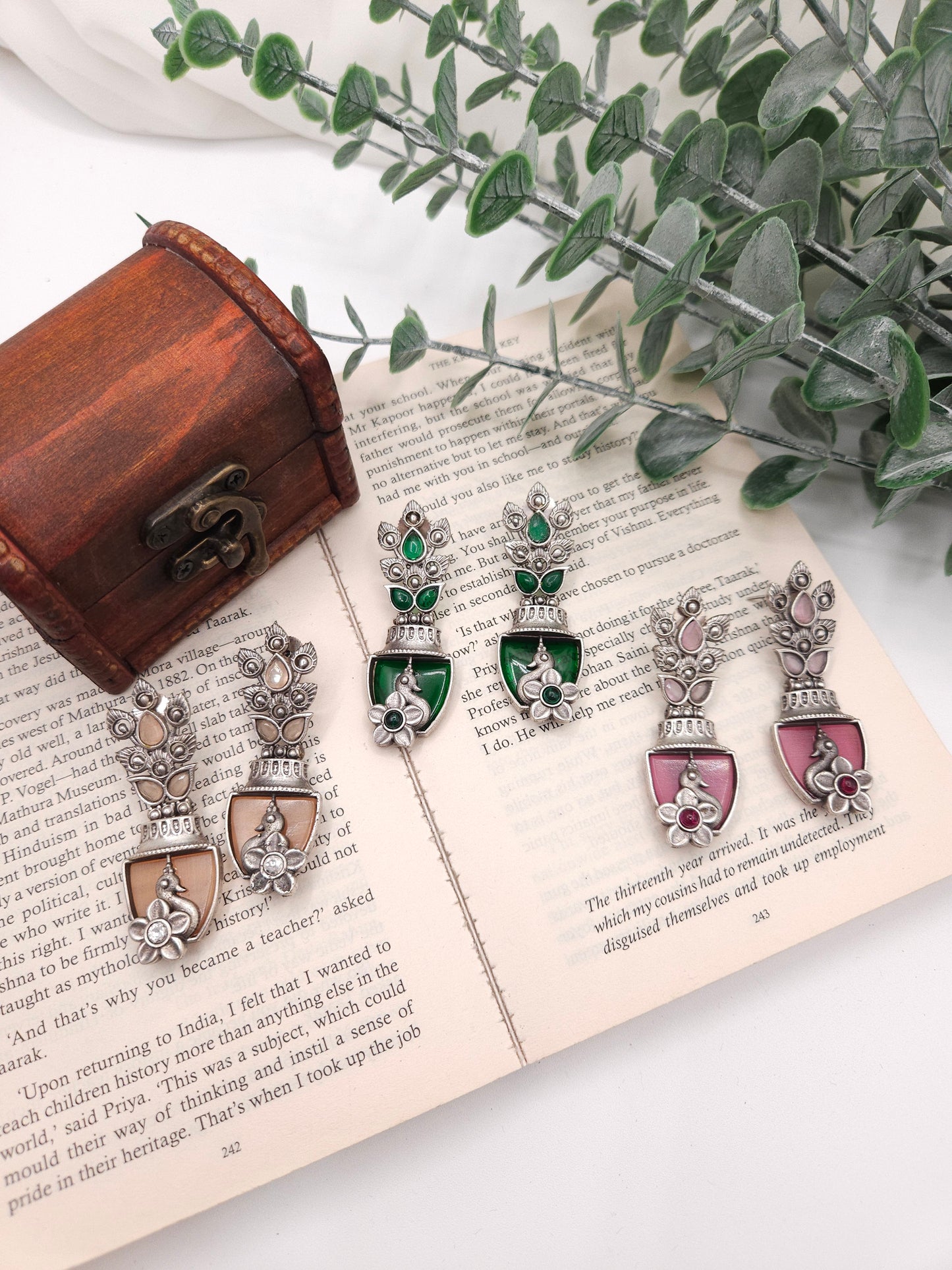 Aditya silver alike earrings