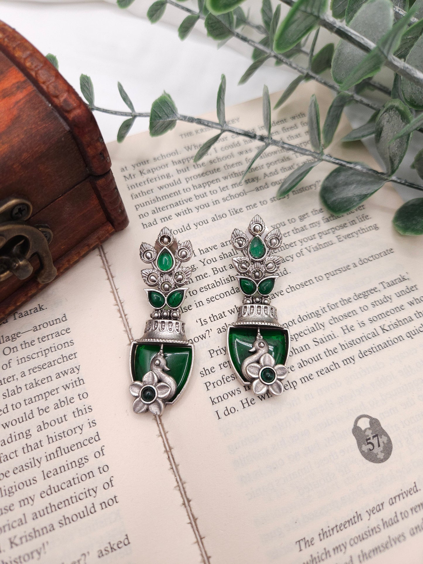 Aditya silver alike earrings