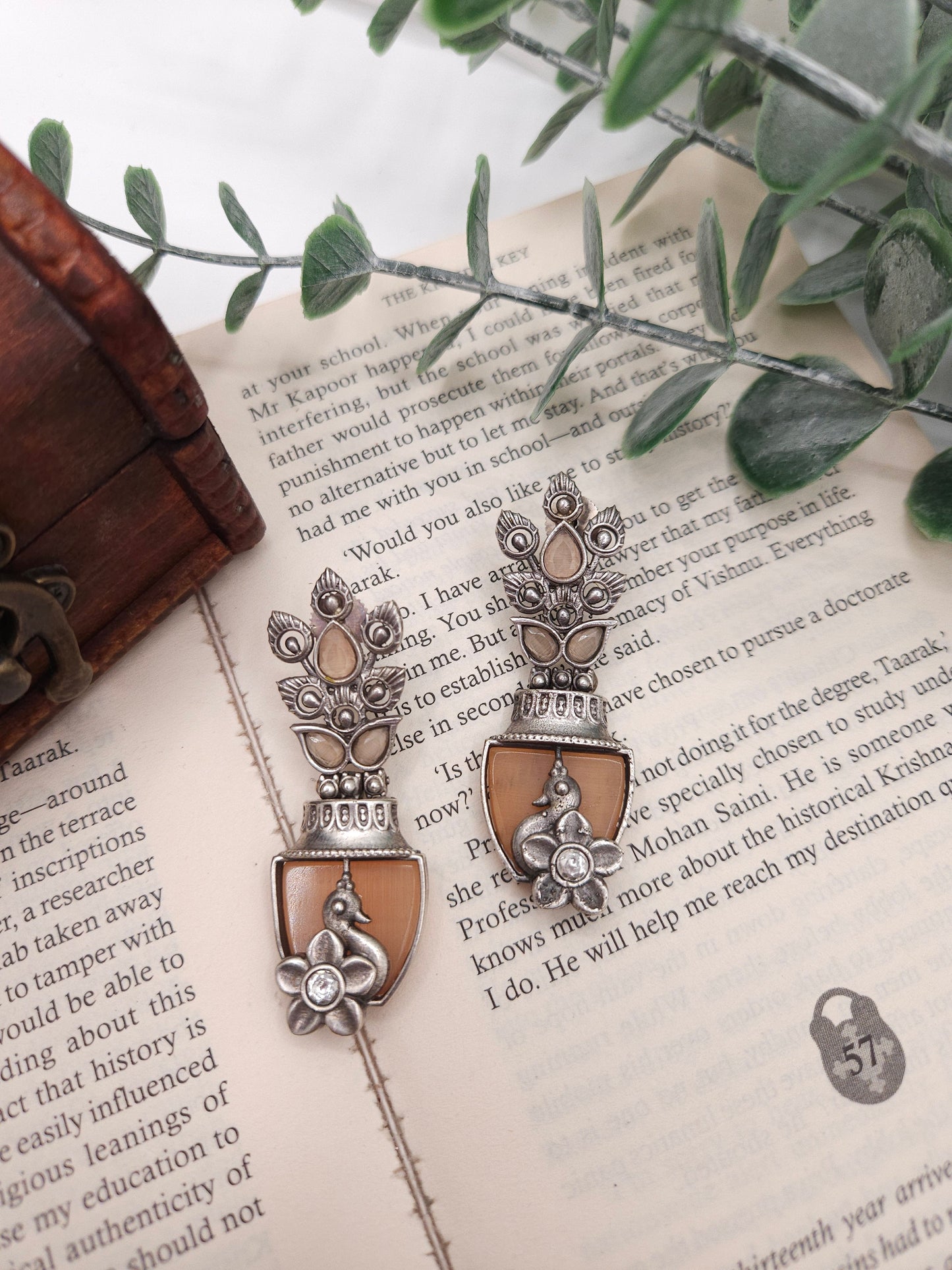 Aditya silver alike earrings