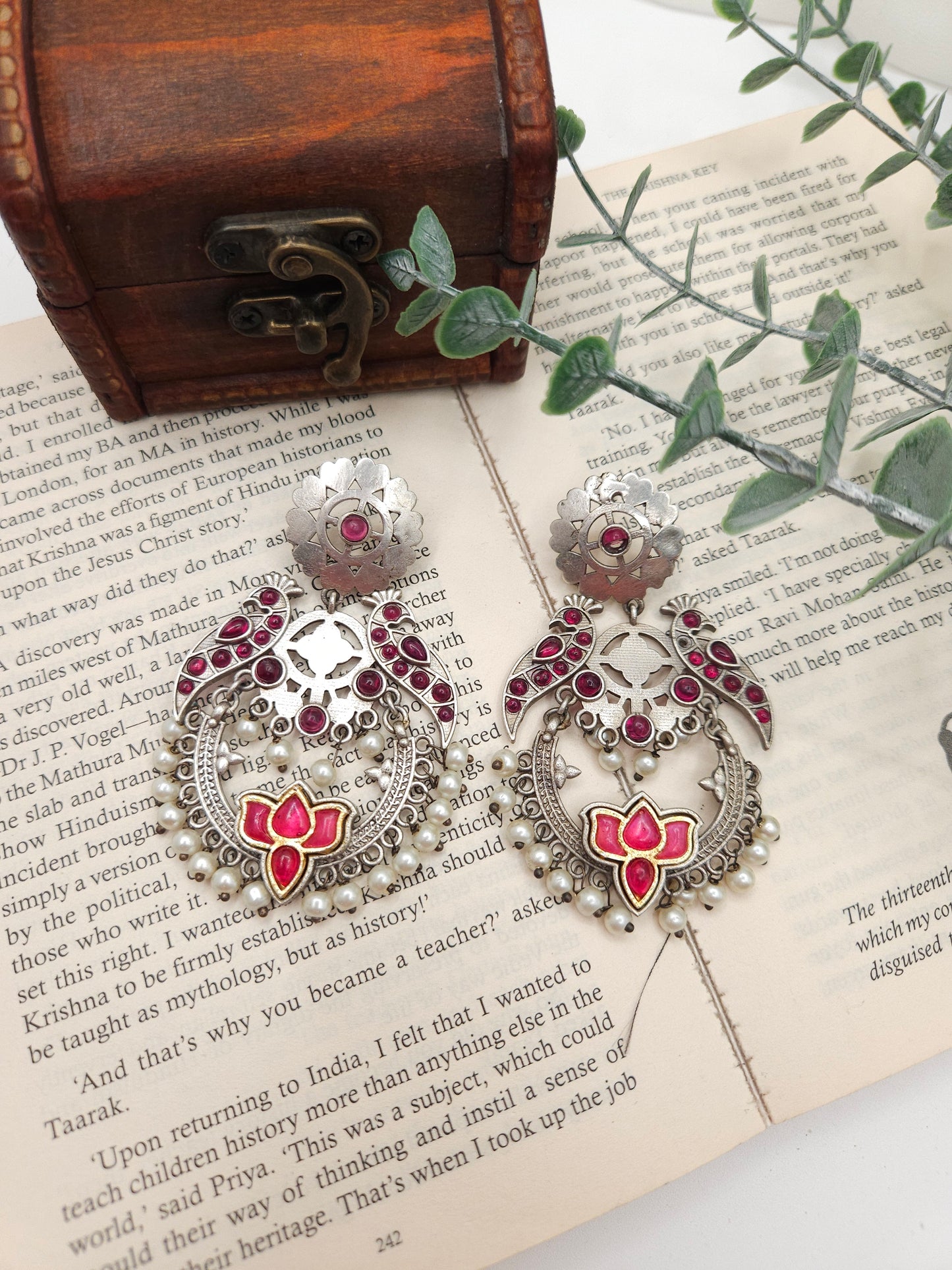 Aanthika fusion contemporary Silver Alike earrings
