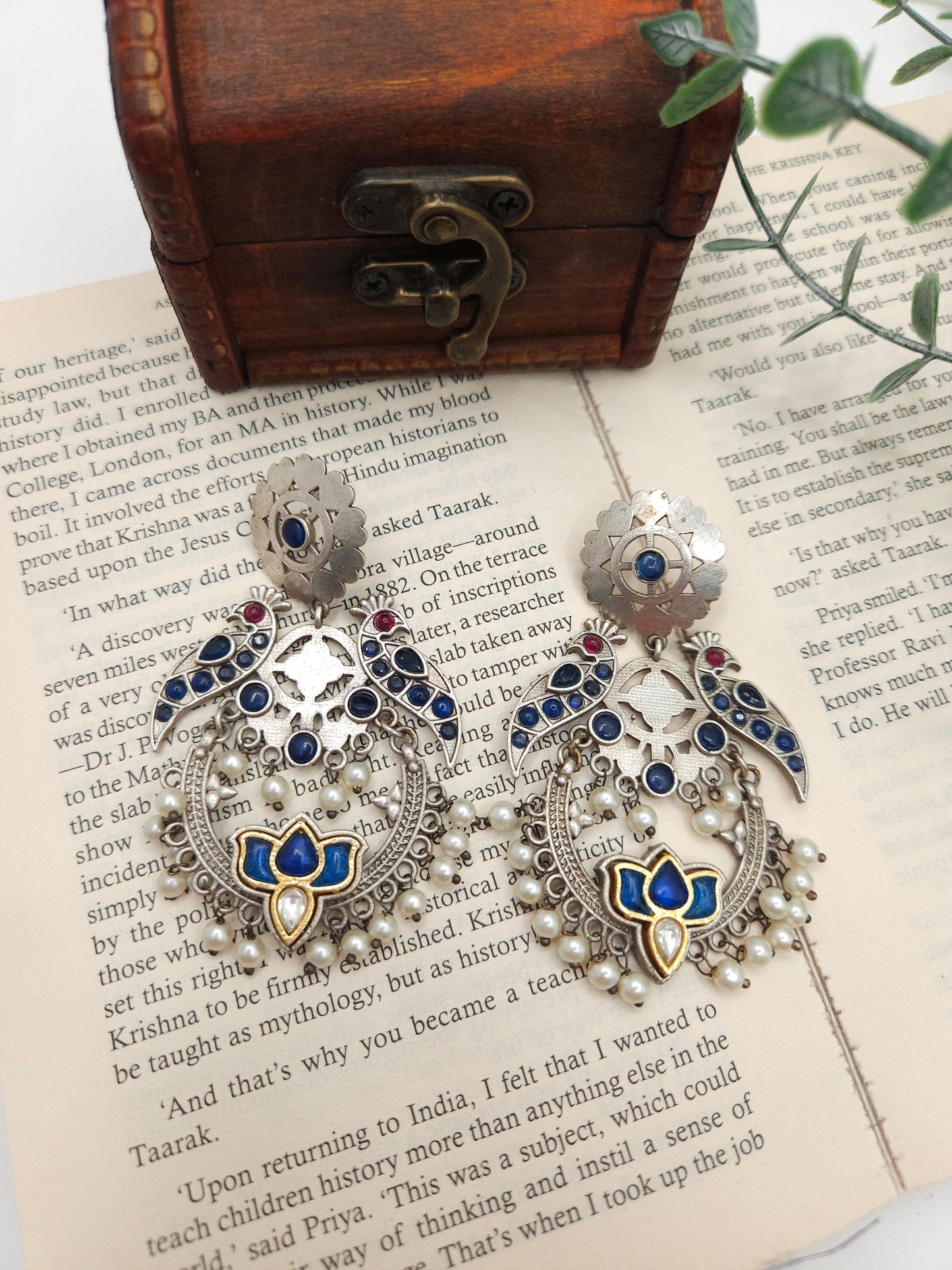 Aanthika fusion contemporary Silver Alike earrings
