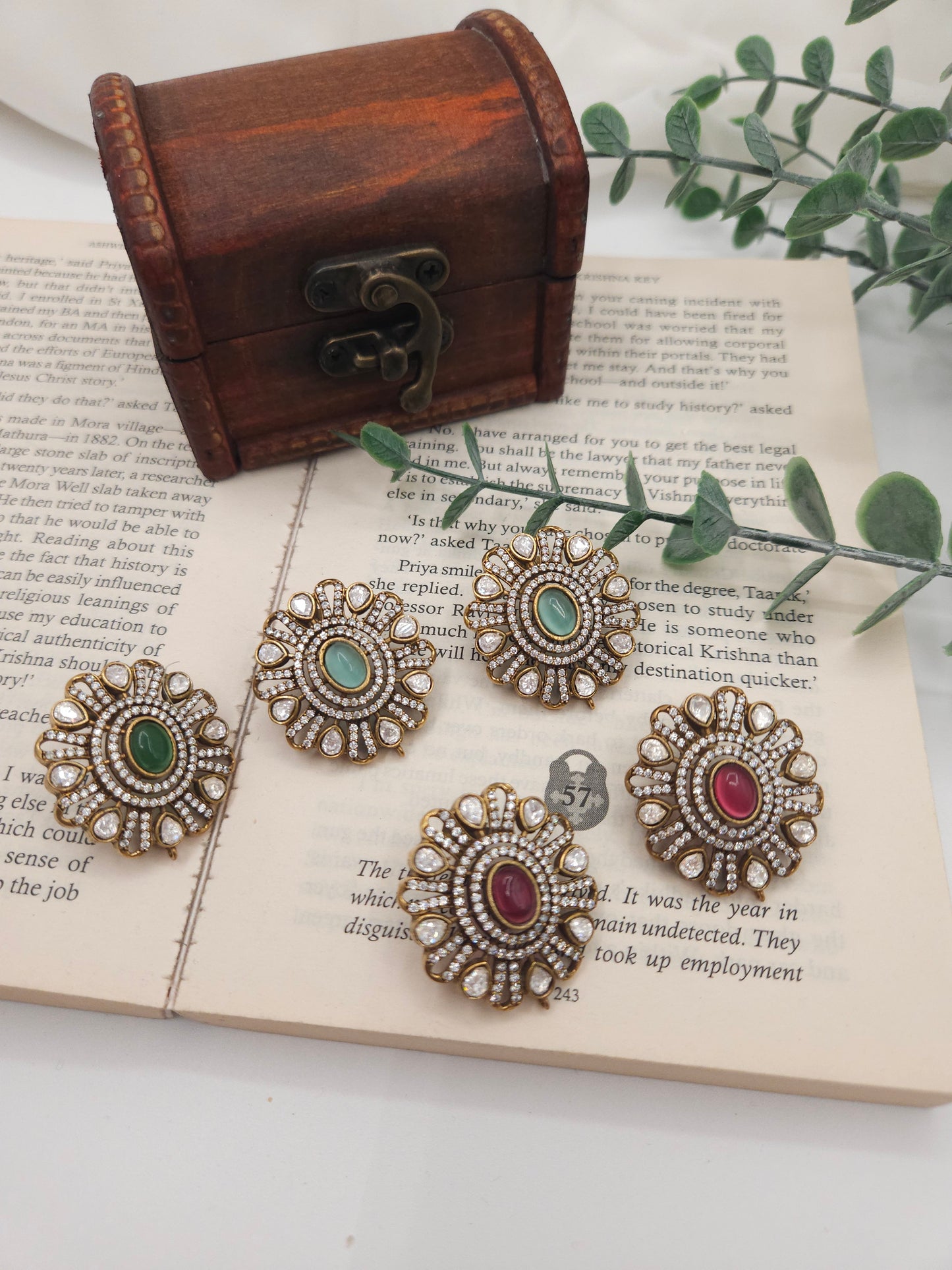 Victorian polki stud earrings