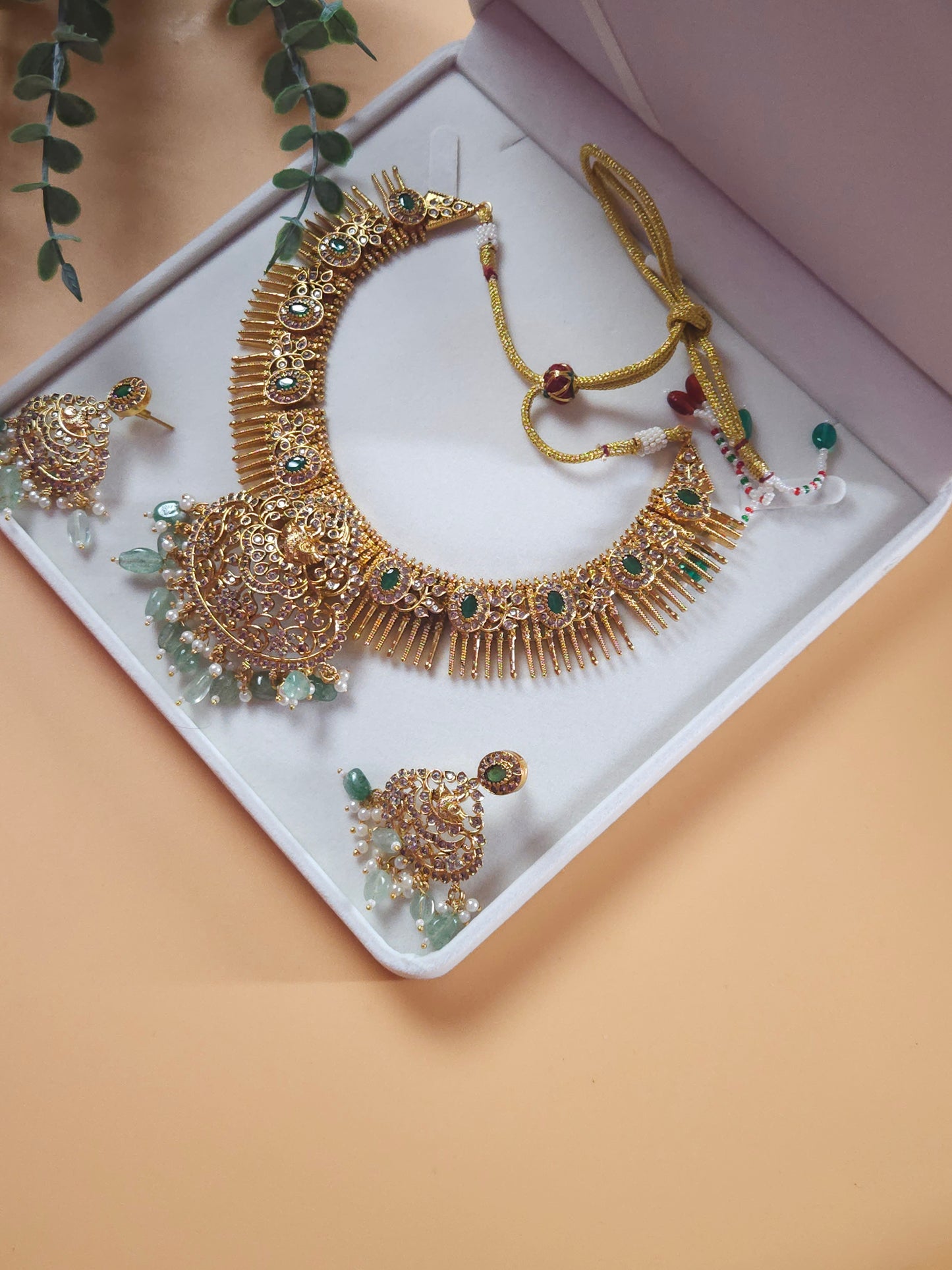 Anwitha goldplated statement necklace set