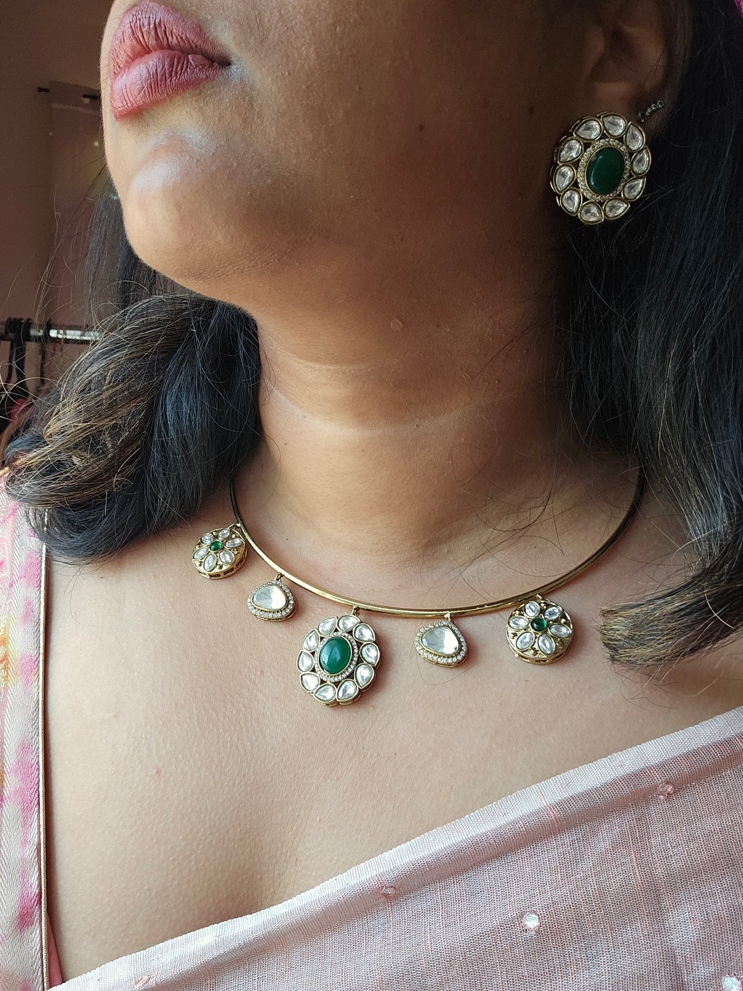 Aanshi polki hasli necklace setI