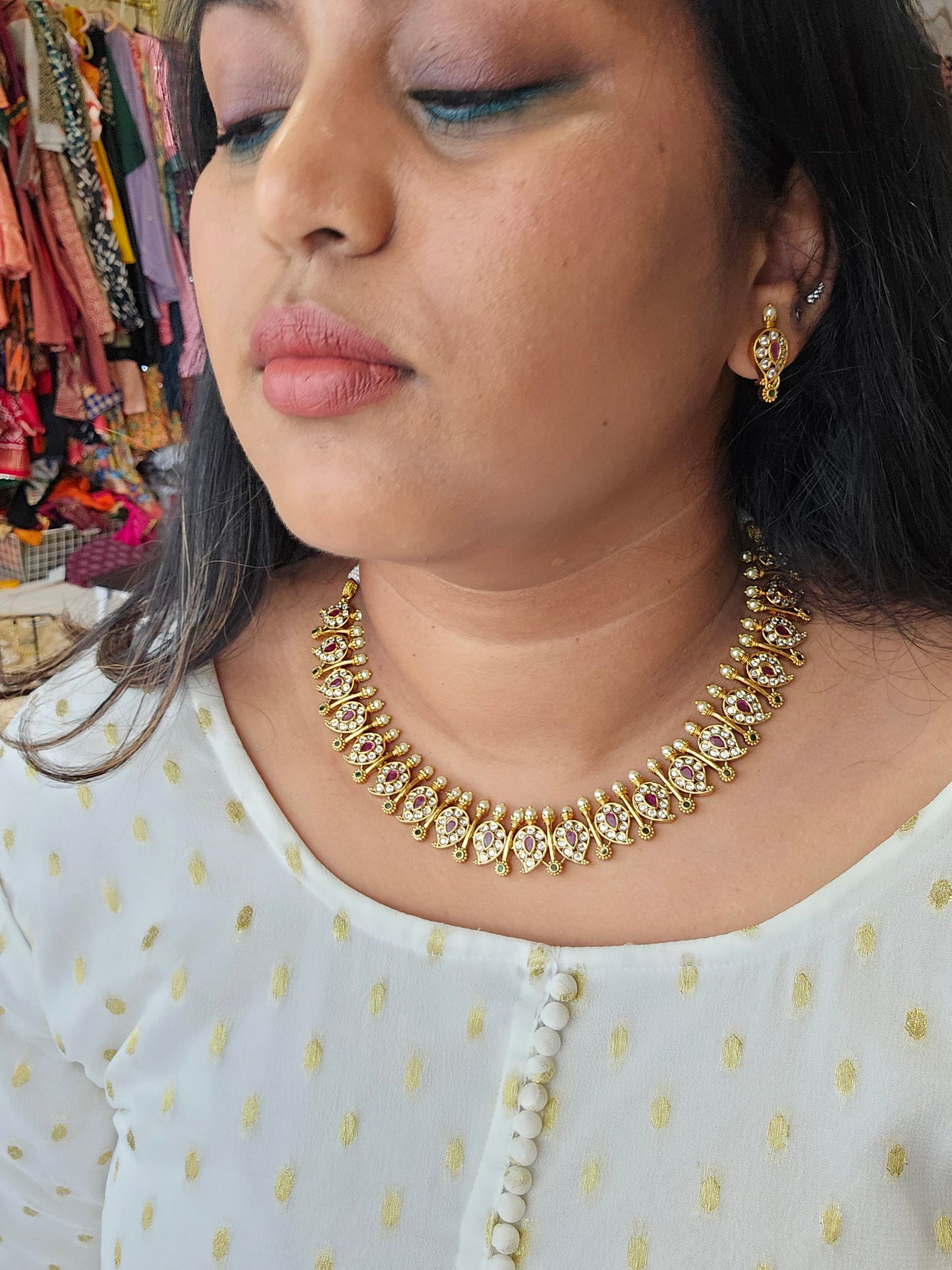 Bhani goldplated statement necklace set