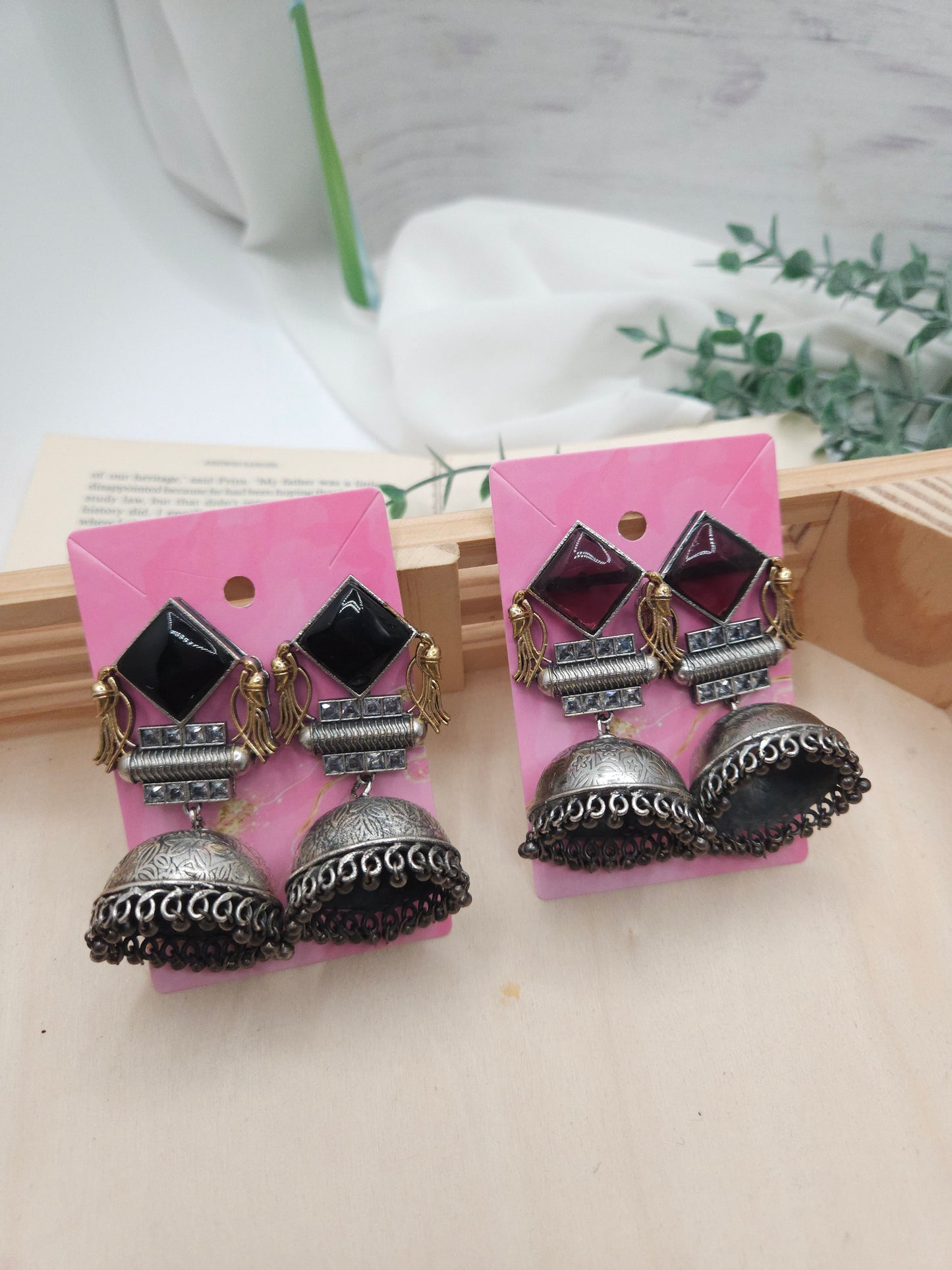 Aditya silver alike earrings