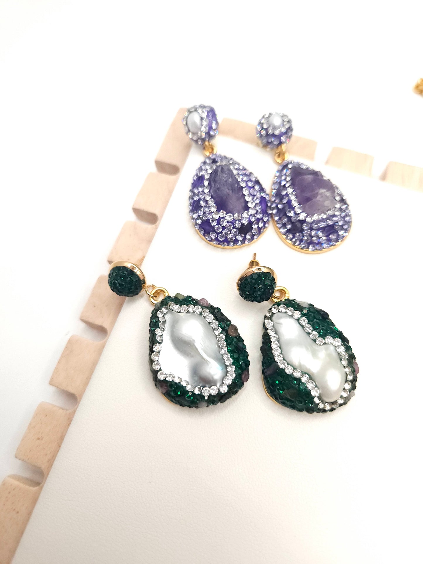 Handmade natural stone earrings