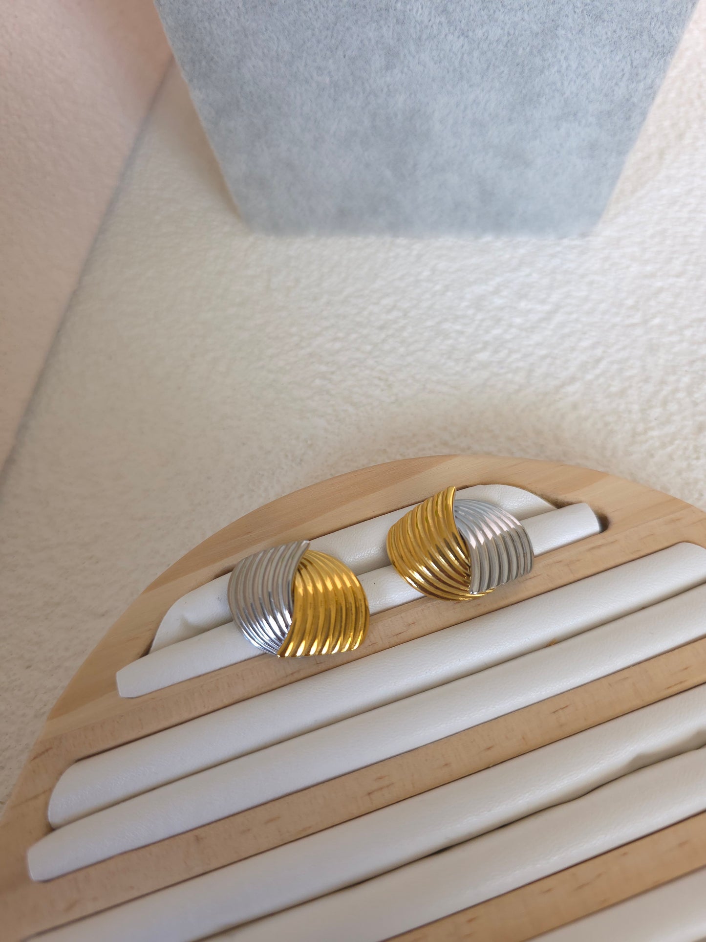 Dualtone stainless steel earrings