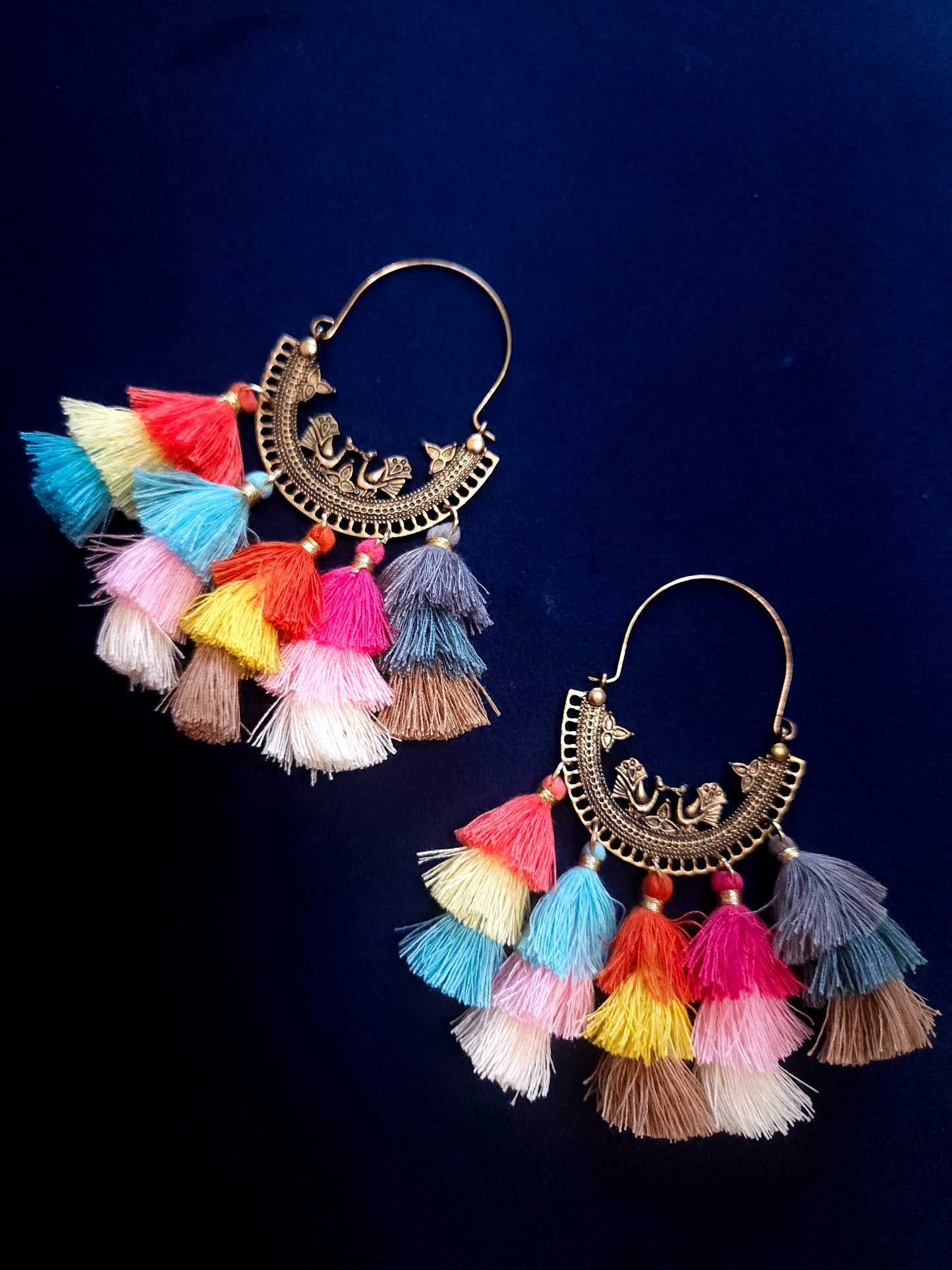 Tassel hoop earrings