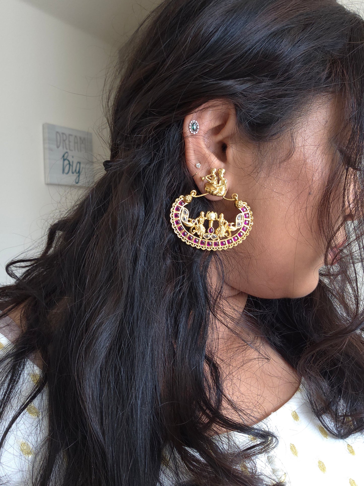 Goldplated one gram chandbali earrings