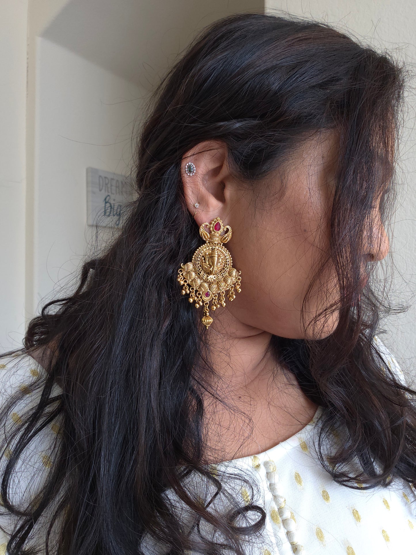Goldplated one gram chandbali earrings