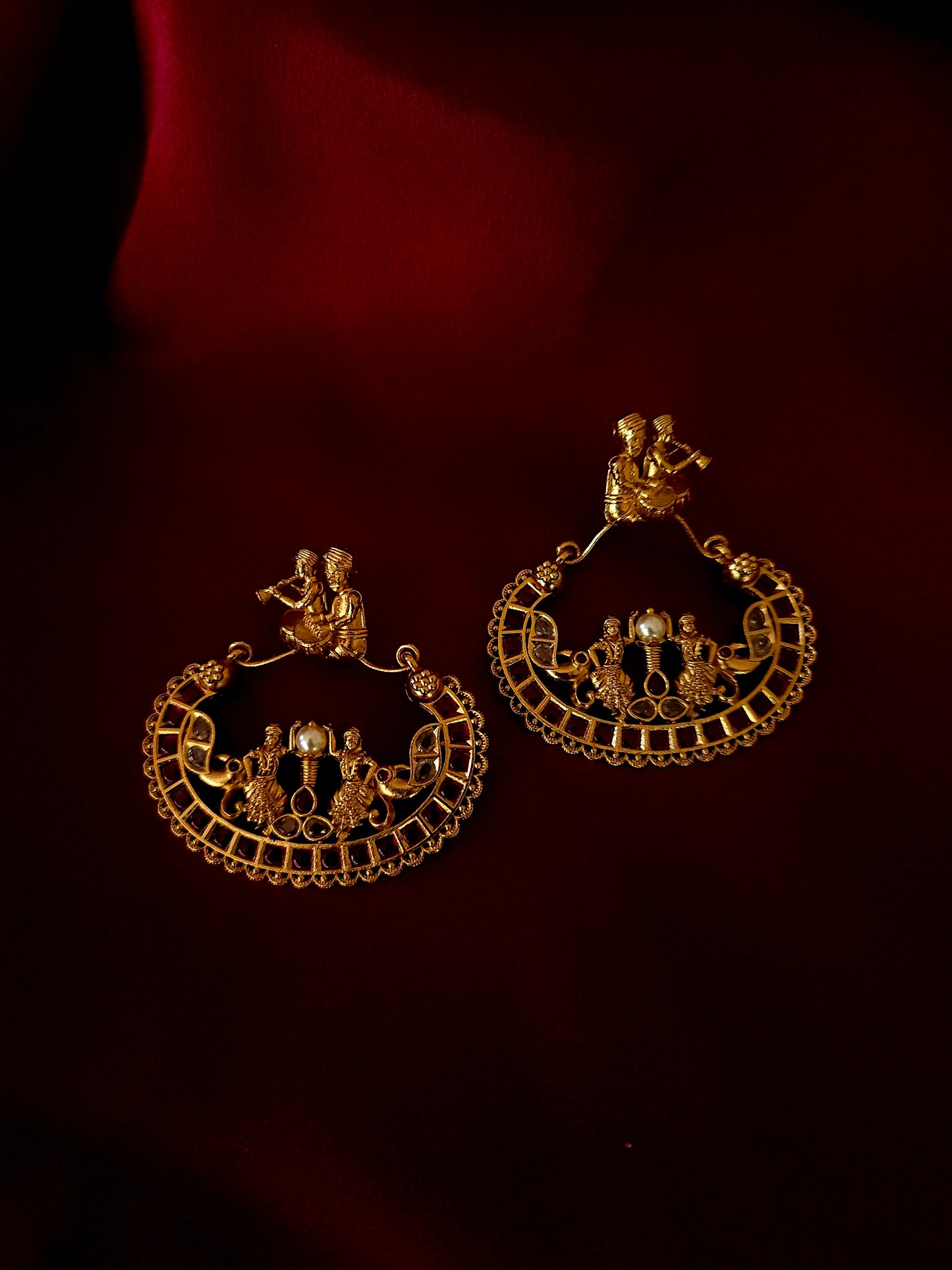 Goldplated one gram chandbali earrings