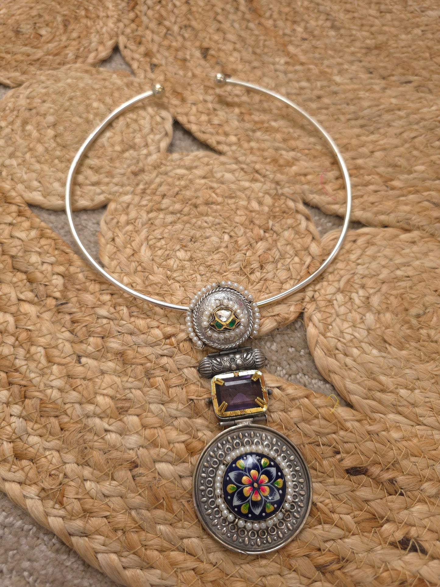 Achyutha dualtone hasli necklace