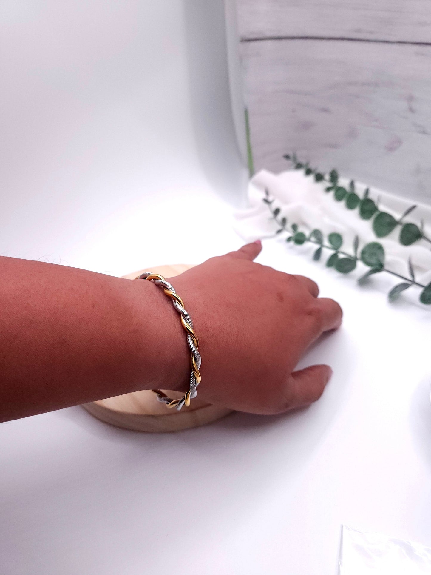 Dualtone Dainty Adjustable Bracelet bangle
