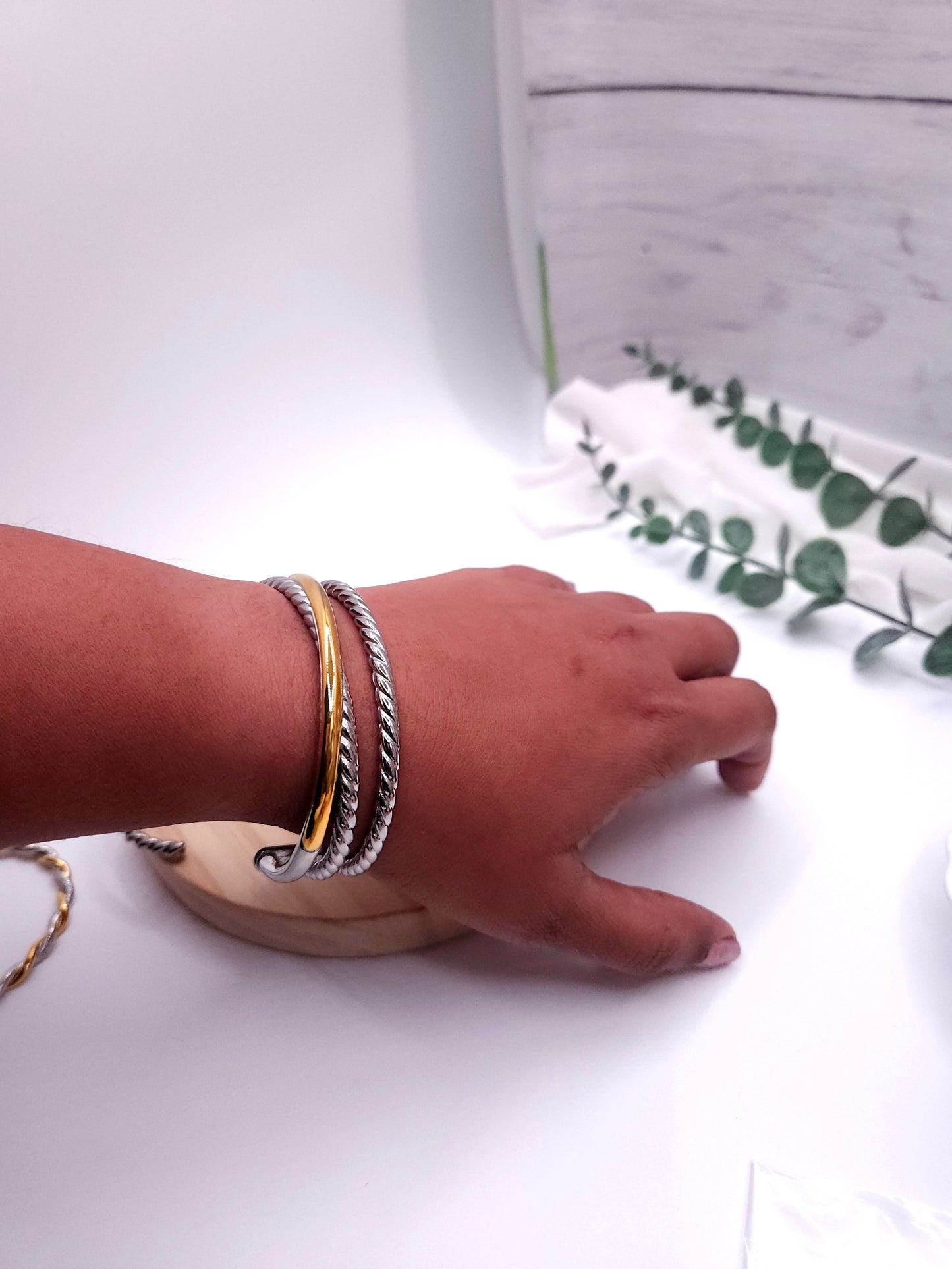 Dualtone Dainty Adjustable Bracelet bangle