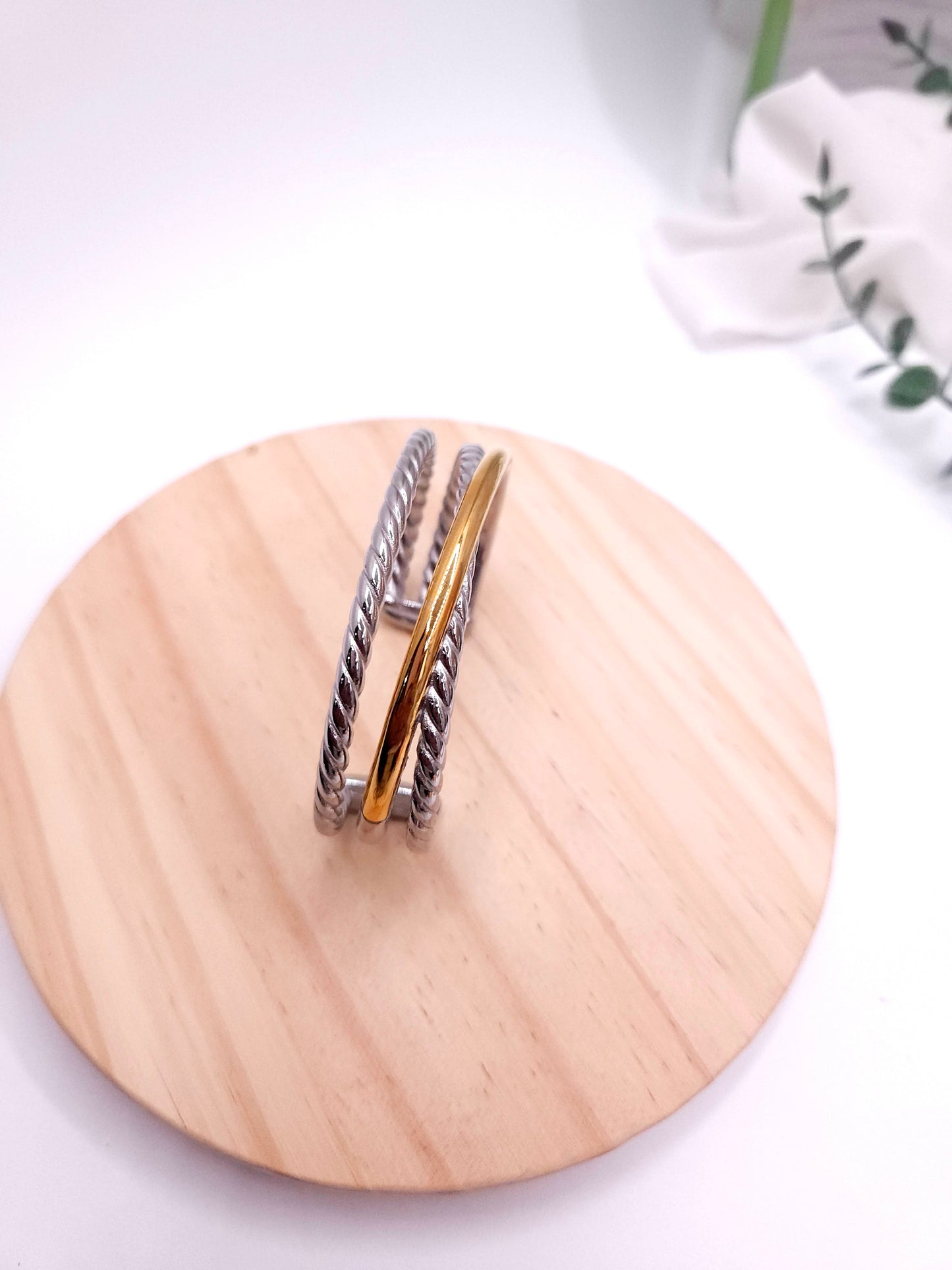 Dualtone Dainty Adjustable Bracelet bangle
