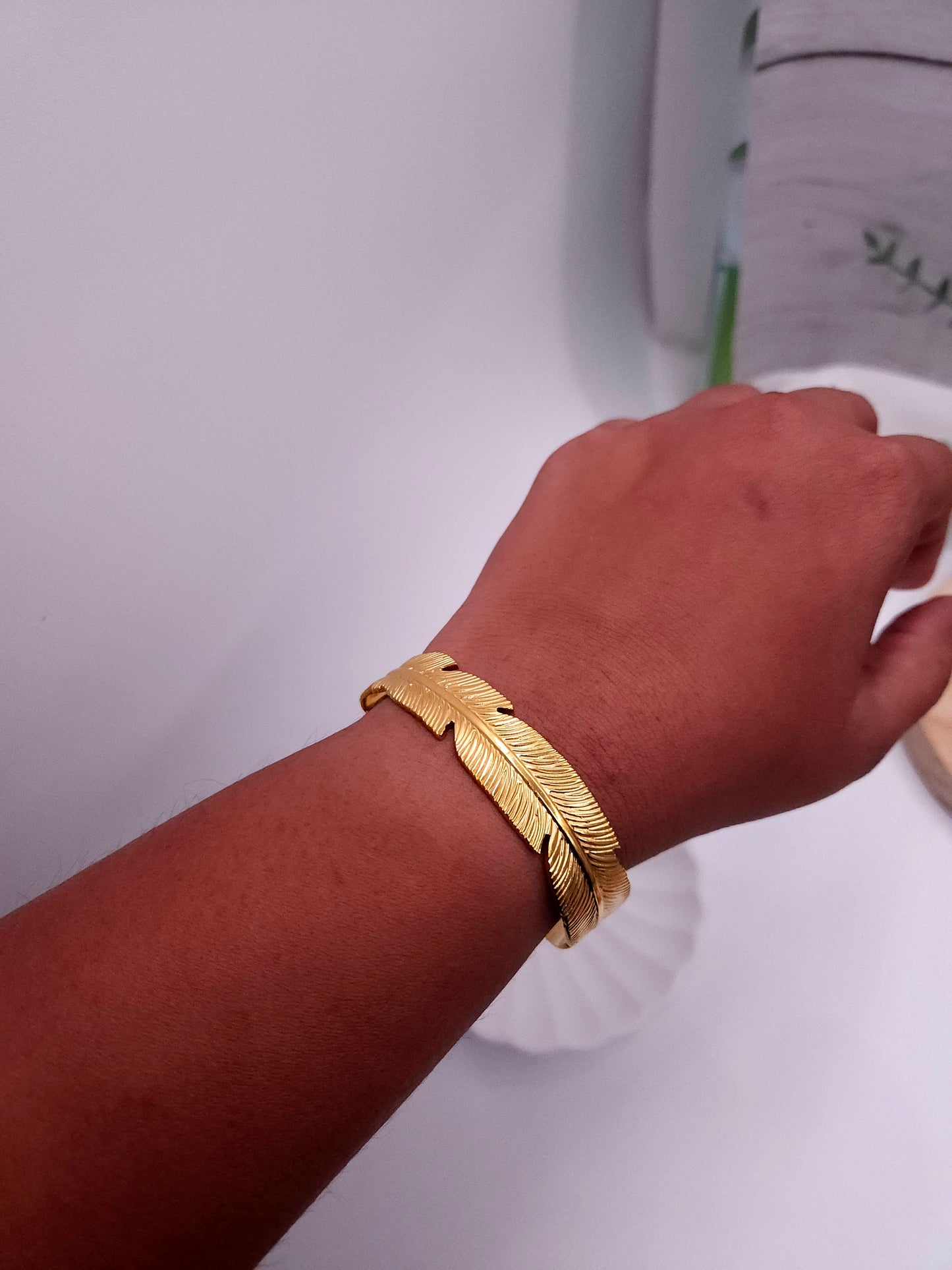 Feather Dainty Adjustable Bracelet bangle