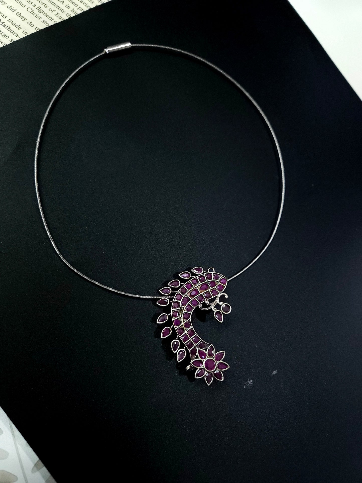 Fish hasli dual tone pendant necklace set